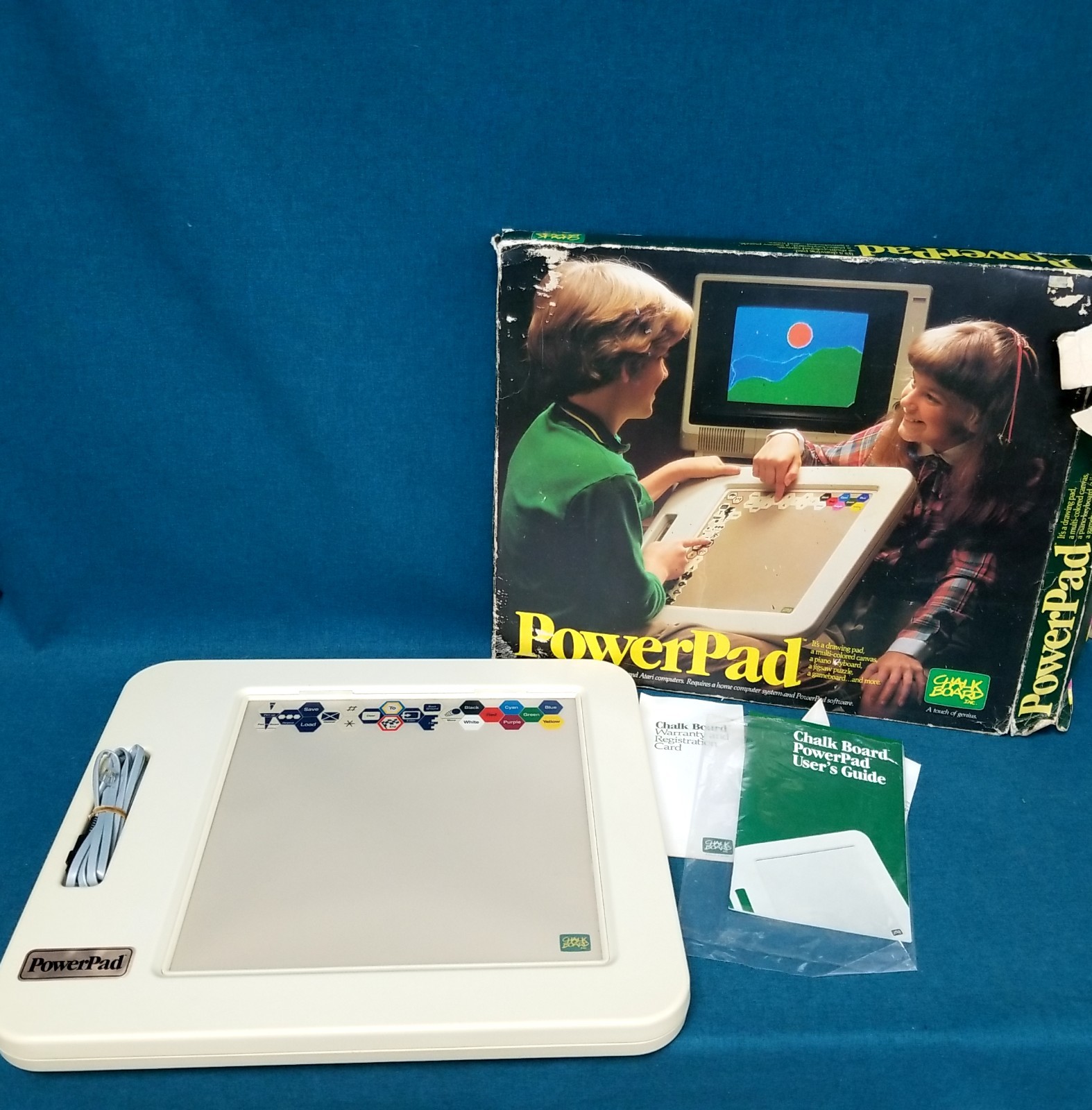 1983 Chalk Board PowerPad Graphics Tablet For Commodore In Original Box READ