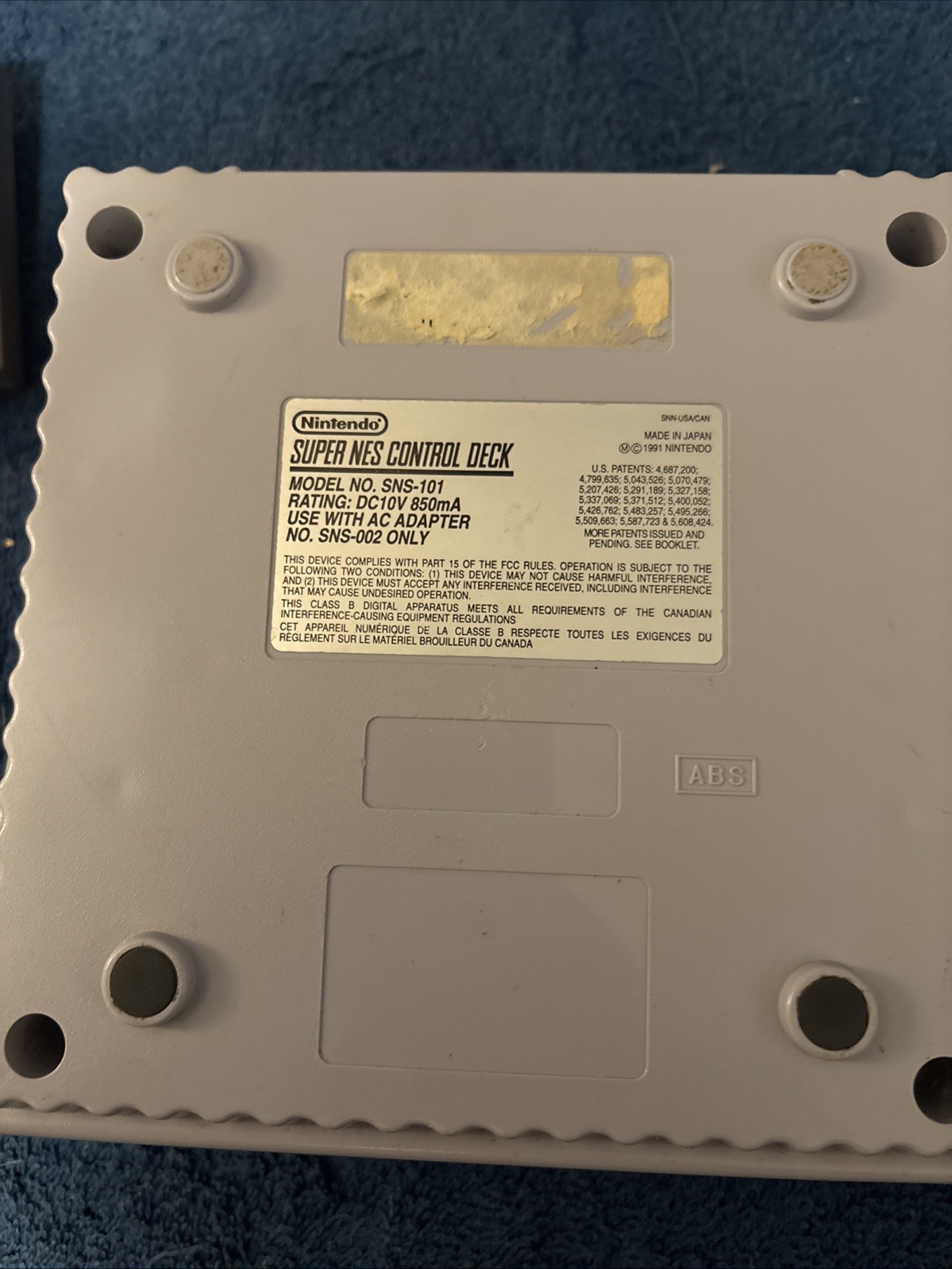 Super Nintendo Jr SNES SNS-101 Console W/RF Adapter Only-Tested Works
