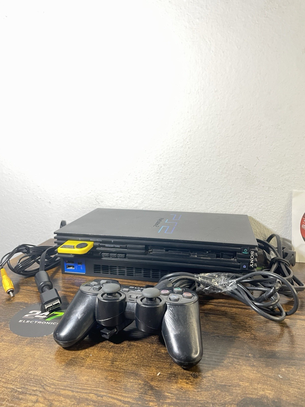 Sony PlayStation 2 PS2 Console SCPH-30001 R Black w Controller AV/Power TESTED