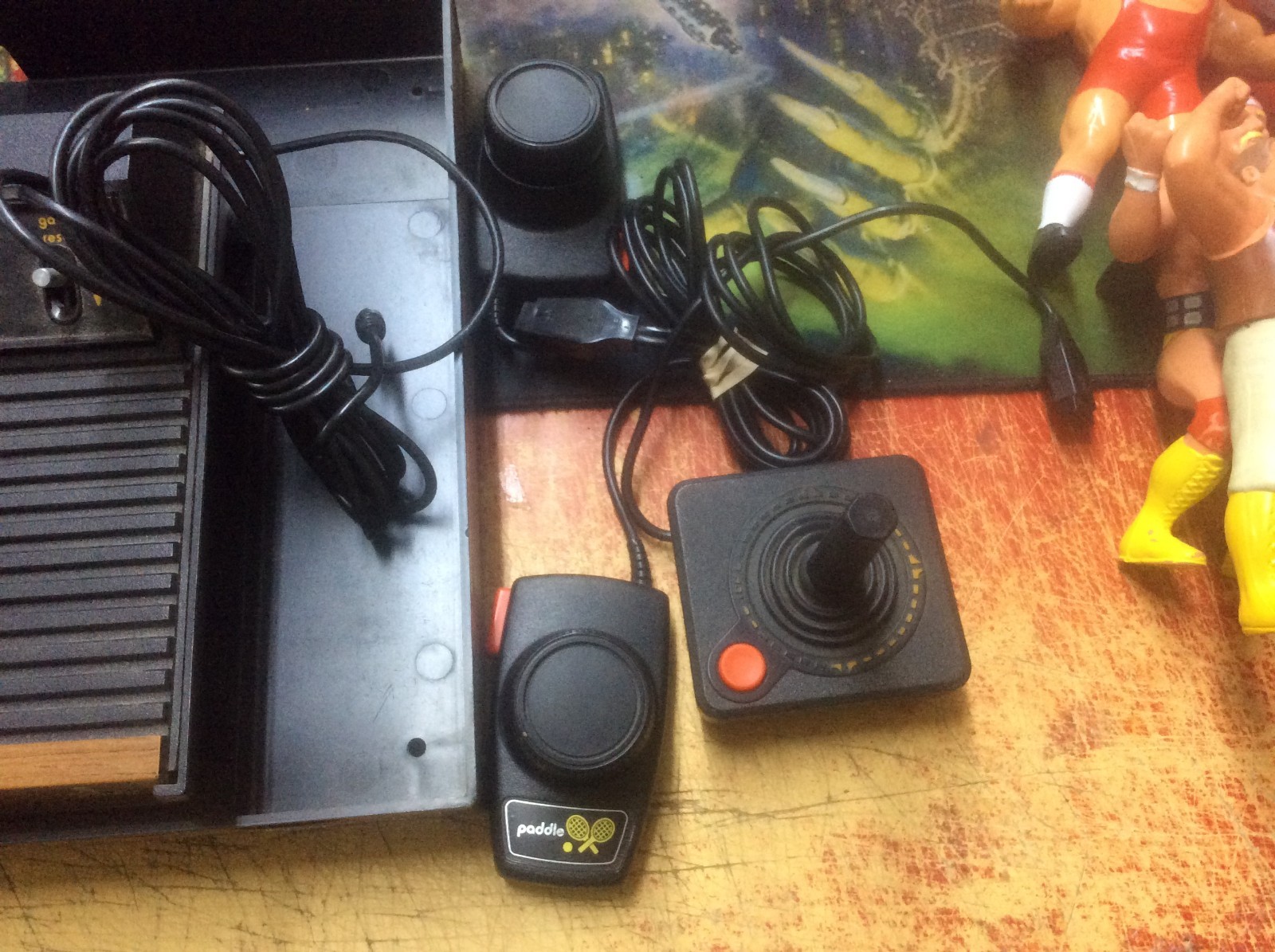 Atari 2600 SYSTEM With Organizer Center w/ Controllers 14 games