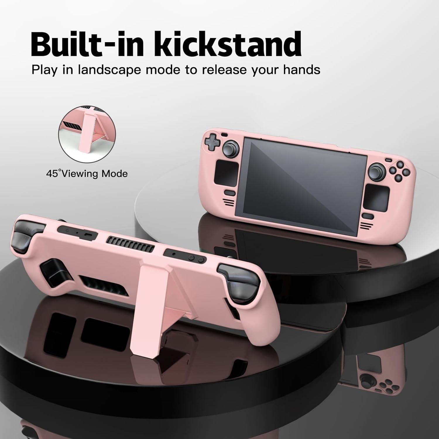 Stylish Pink Steam Deck Case with Hard Shell & Kickstand for Ultimate Protection