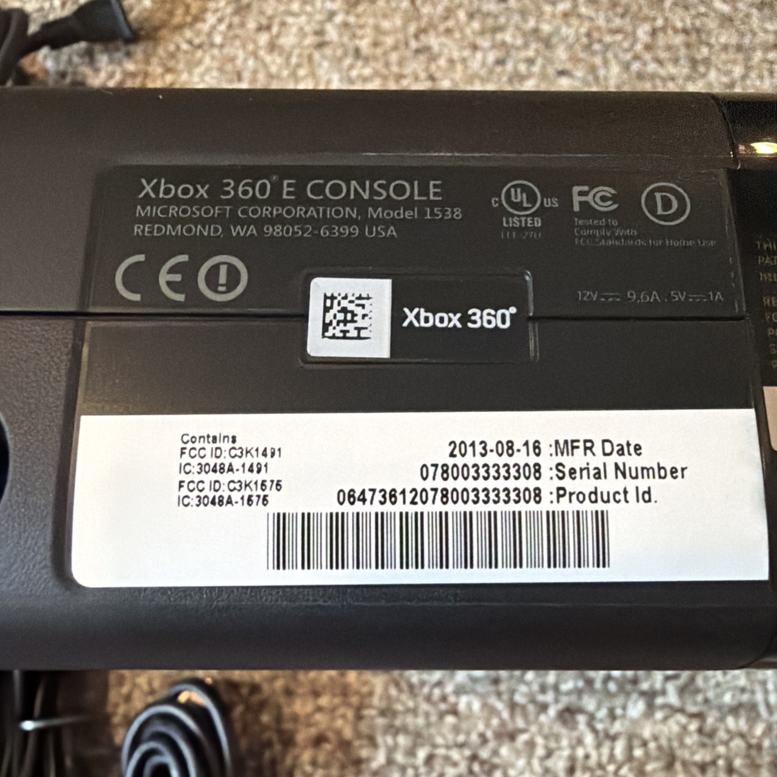 Microsoft Xbox 360 E Console 4GB OEM Controller HDMI Tested/Working BUNDLE
