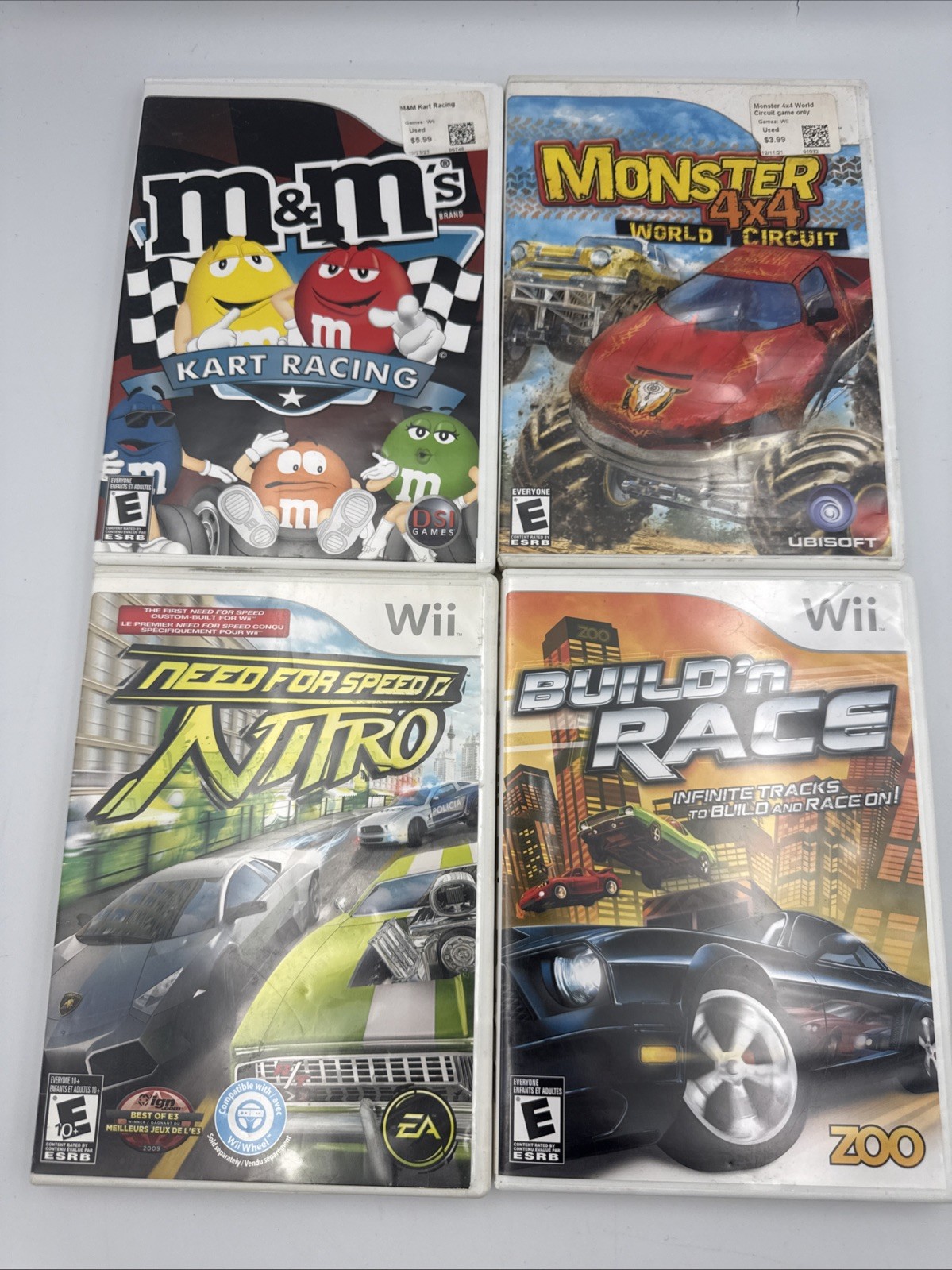 Nintendo Wii Console RVL-001 Bundle w/ Wheel, Controller & 4 Games – Tested