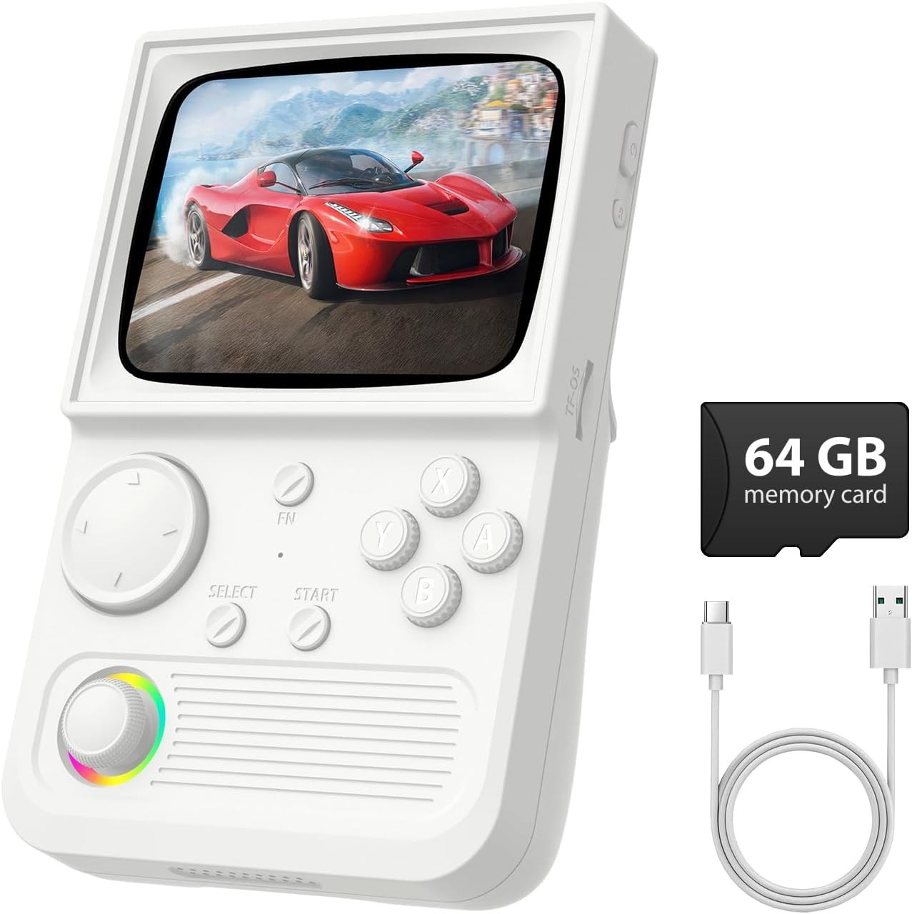 Handheld Gaming Console: 3500mAh Battery, Custom RGB Lighting, WiFi Connectivity