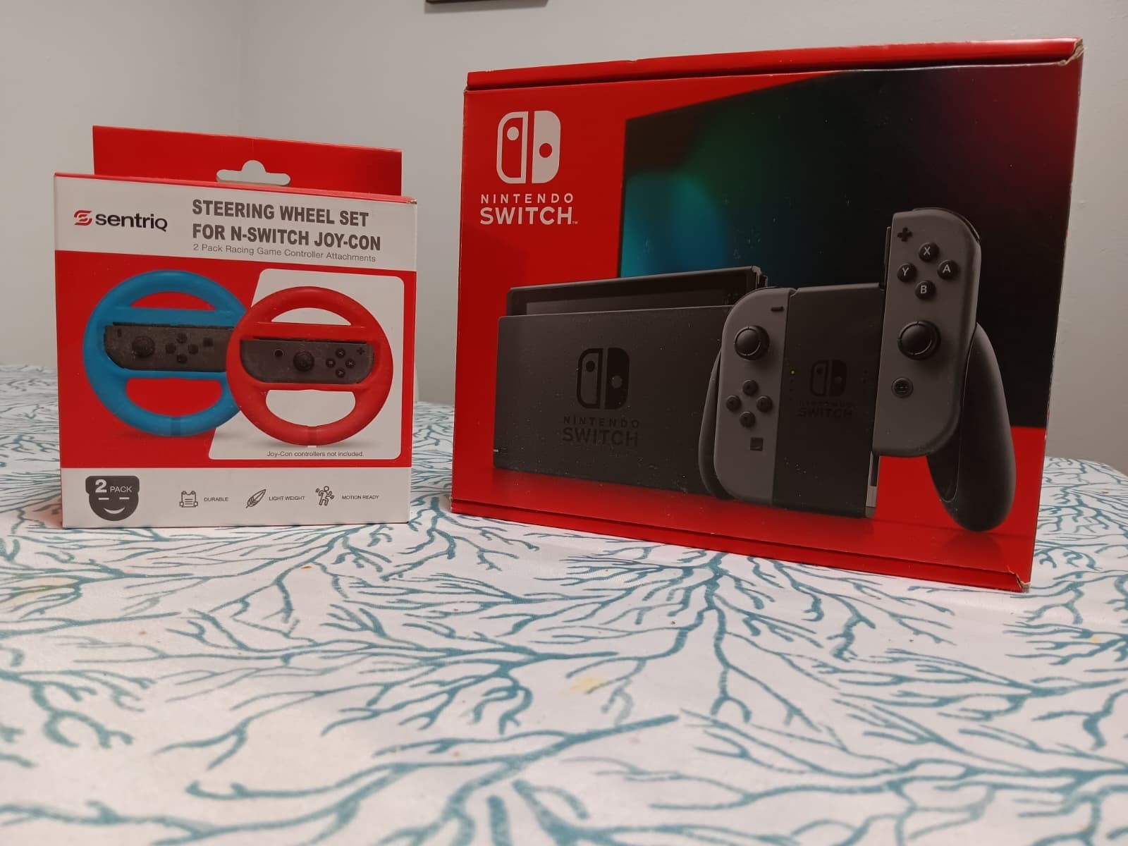 Nintendo Switch BUNDLE | Console+Joy‑Cons+WheelControllers+Game+MemoryCard 128GB