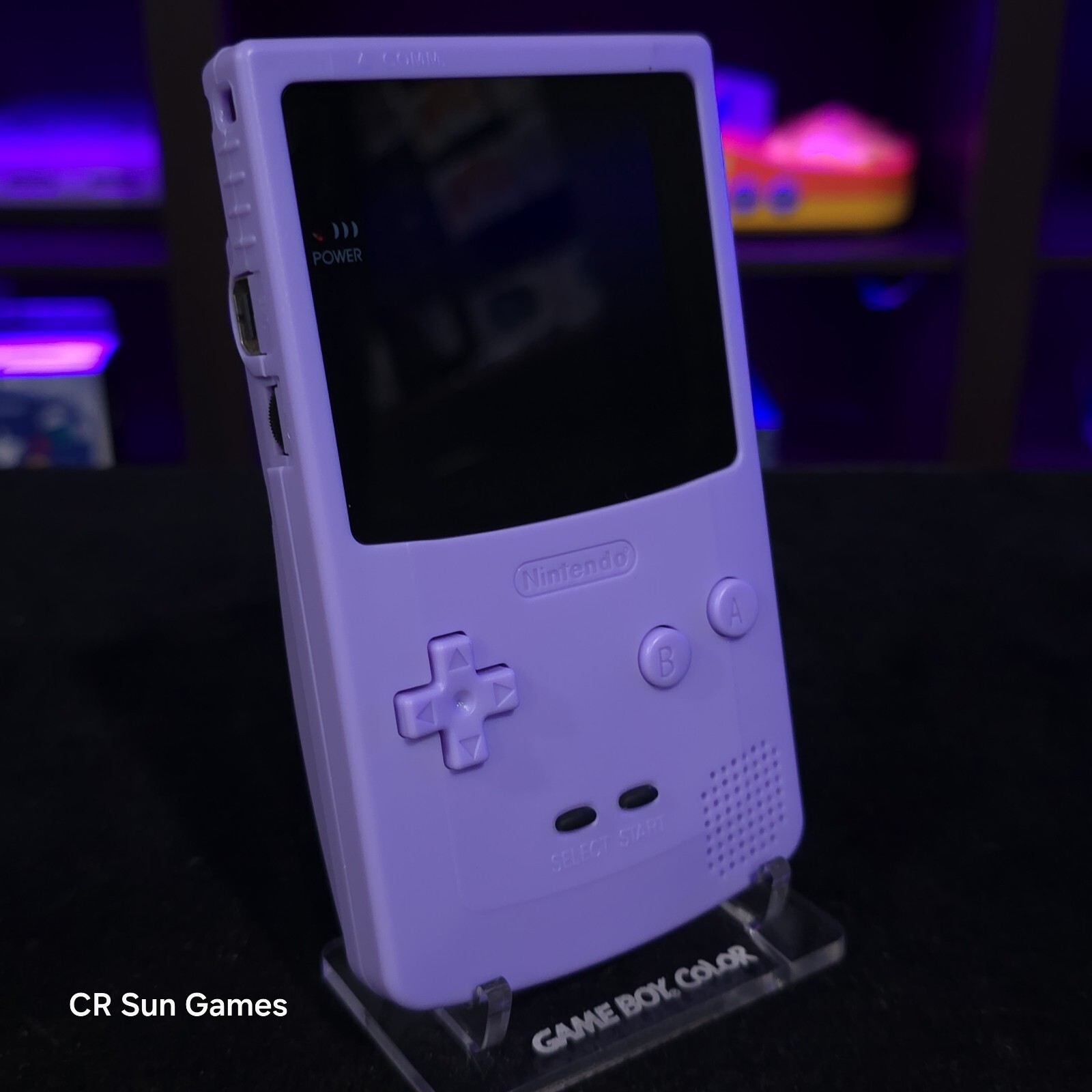 Purple Gameboy Color Console OLED Touch Screen GBC Game Boy