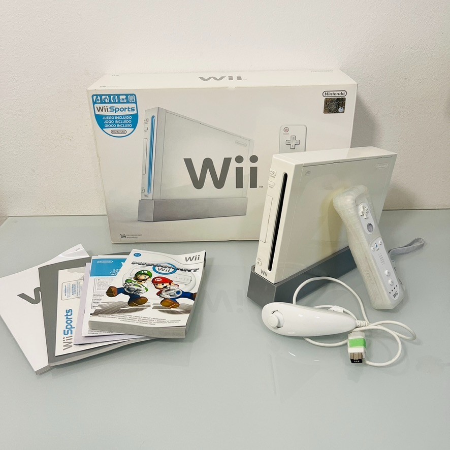 Nintendo Wii White Console Sports Pack Complete with Box ORIGINAL TESTED