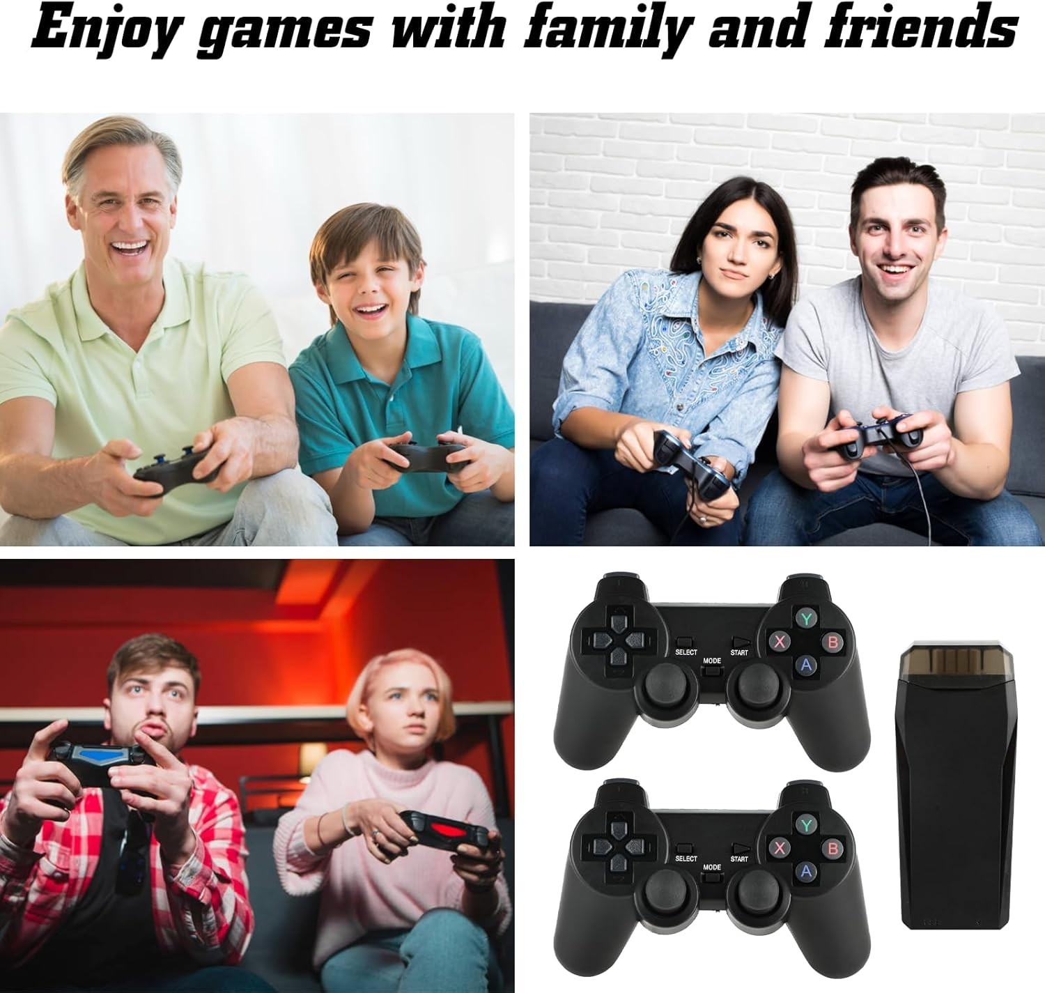 Retro Game Console, Wireless Retro Game Console, Built-in 9 Emulators, 4K HDM…