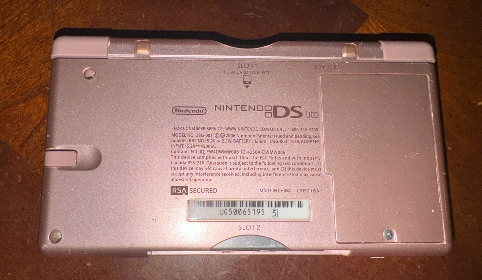 Nintendo DS Lite Metallic Pink with Box Stylus Manuals Tested