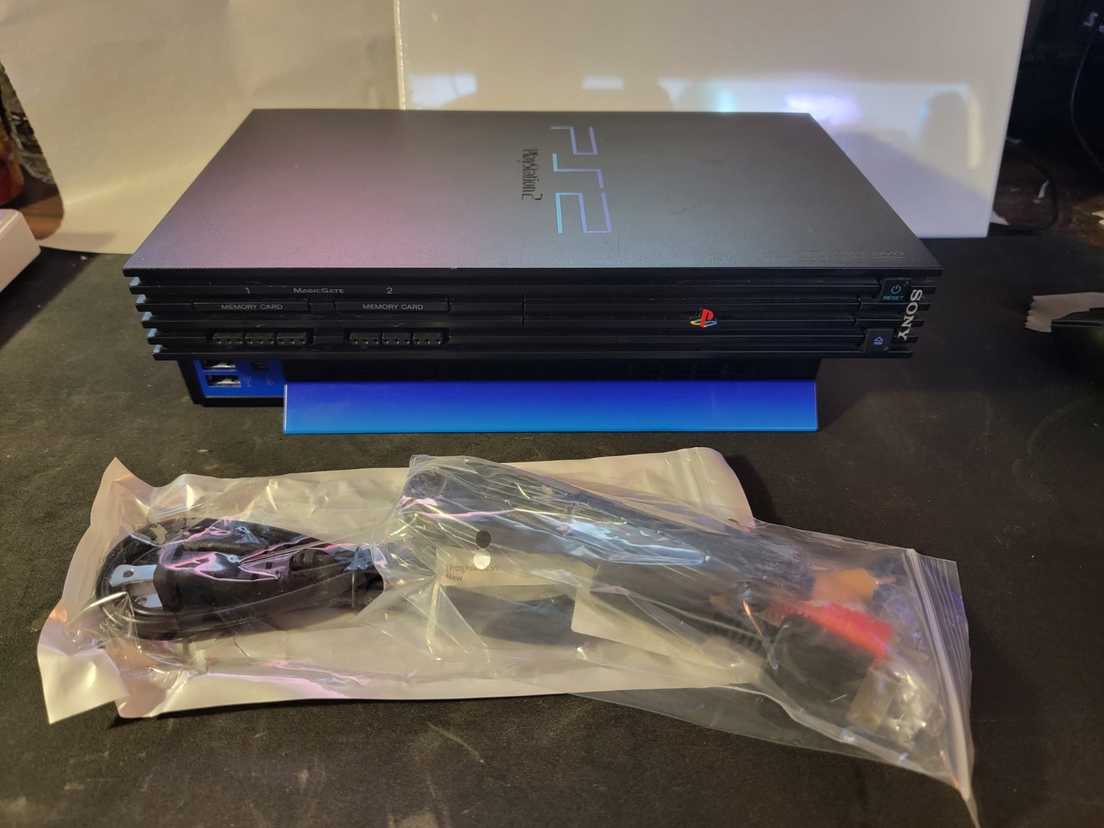 Sony PlayStation 2 Black With Cables And Horizontal Stand – Tested Working