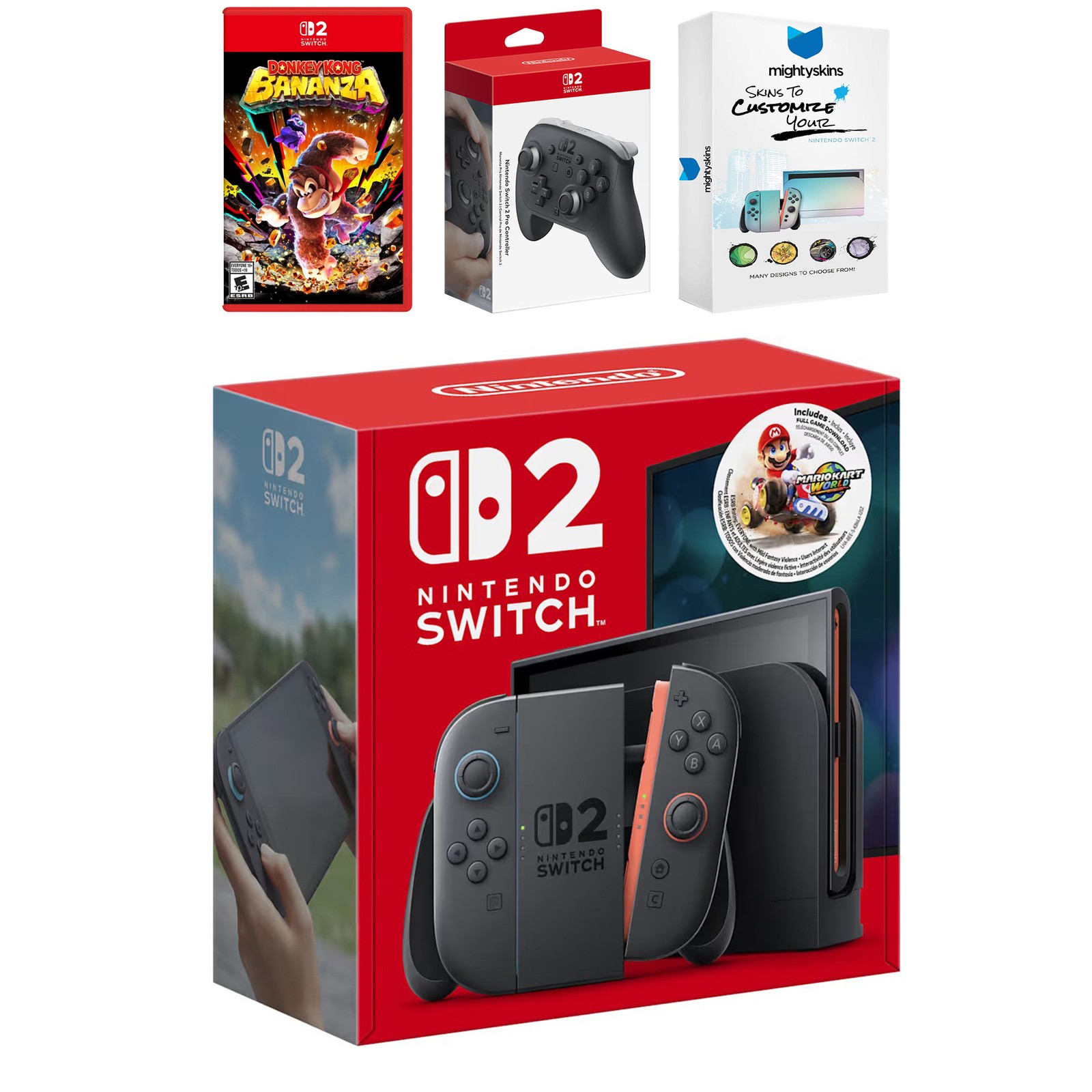 Nintendo Switch 2 + Mario Kart World + Donkey Kong Bonanza, Pro Controller