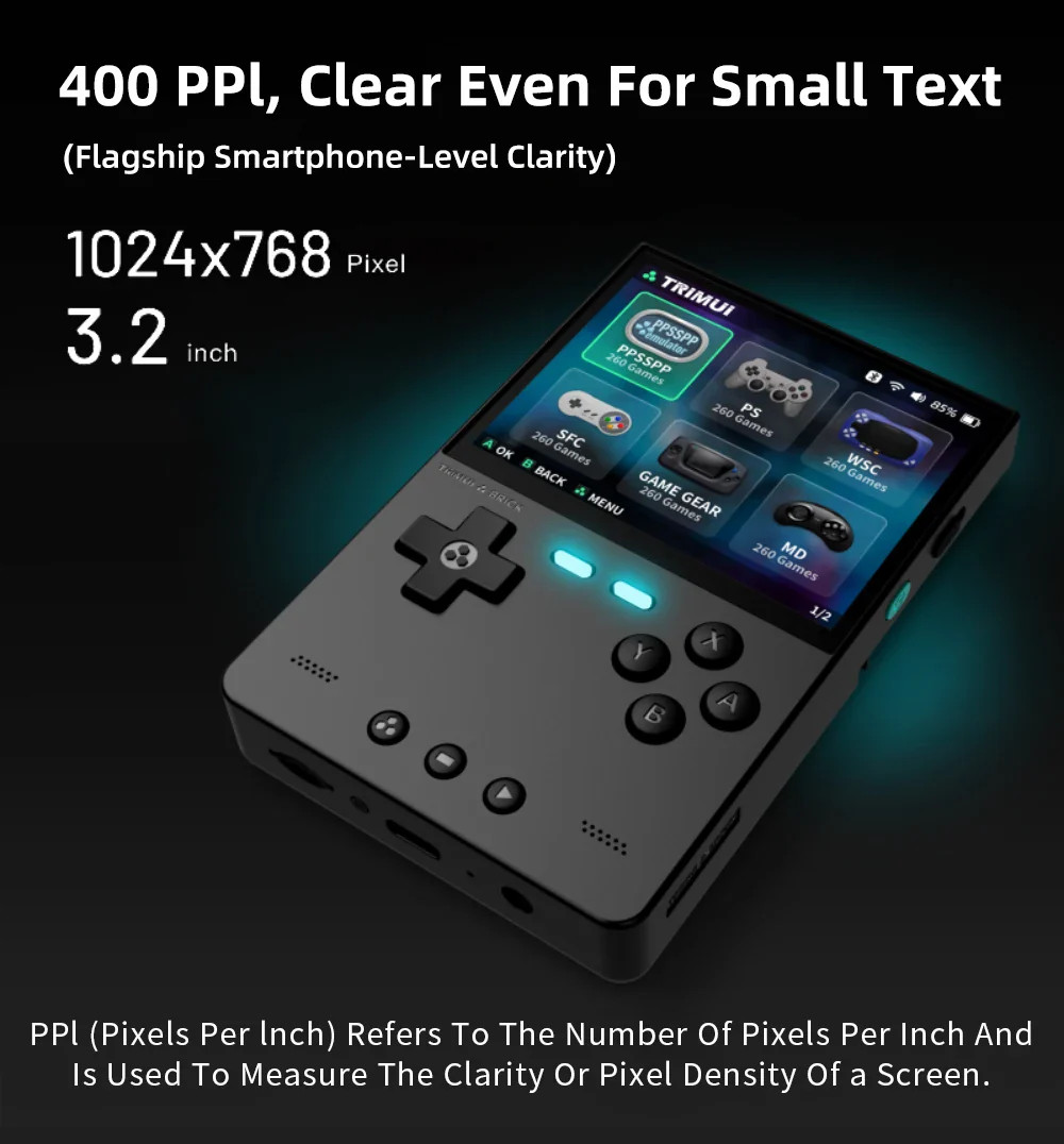 NEW TRIMUI BRICK Retro Handheld Game Console 3.2″ IPS Screen Linux System