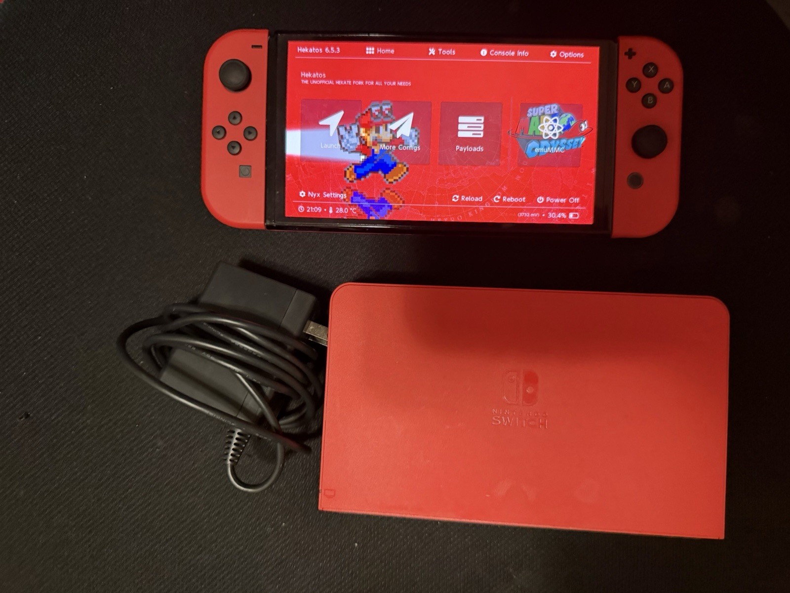 Nintendo Switch OLED Mario Odyssey Edition Bundle 64GB SD