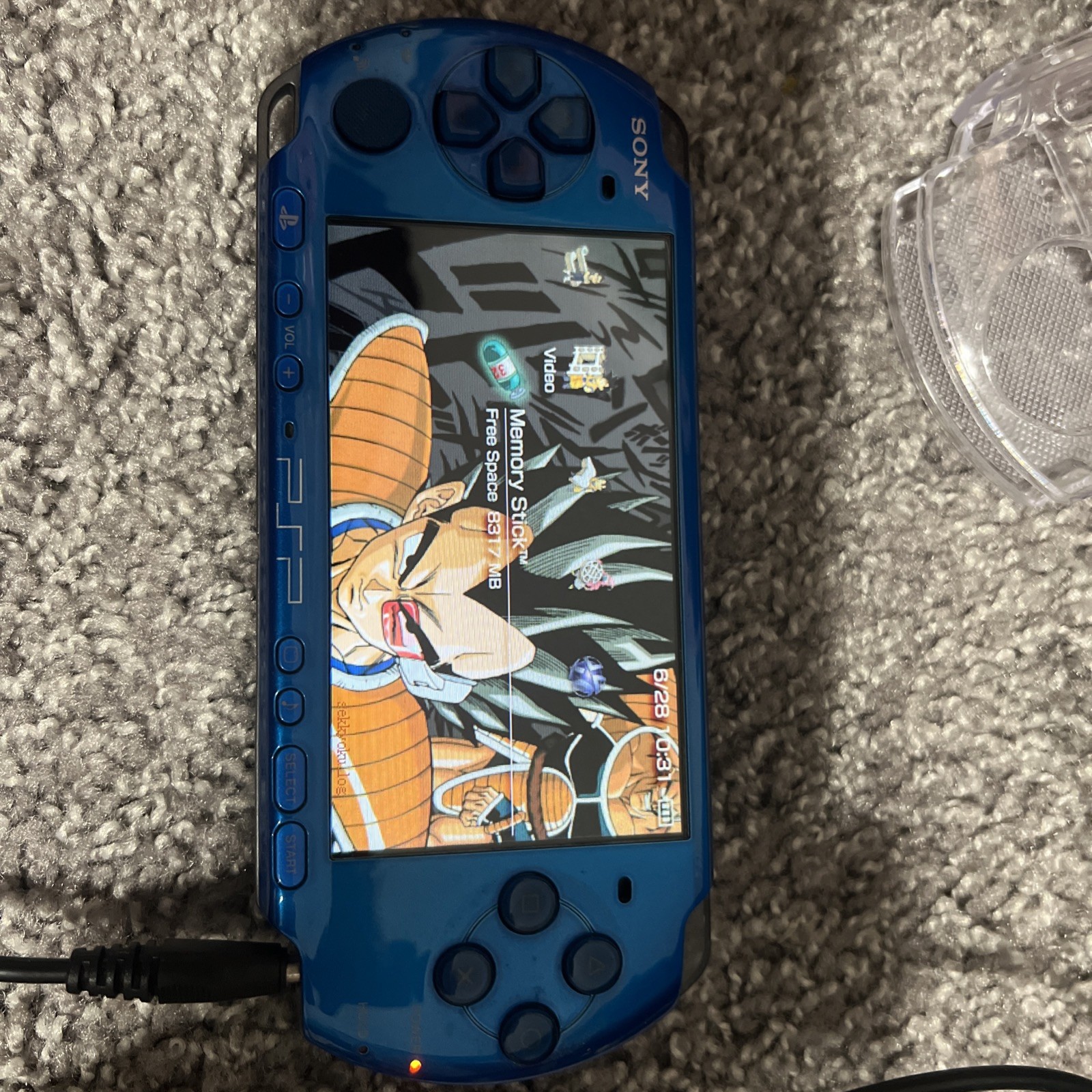 Sony PSP-3000 Blue Console Bundle 64GB with Charger, Case also Custom.