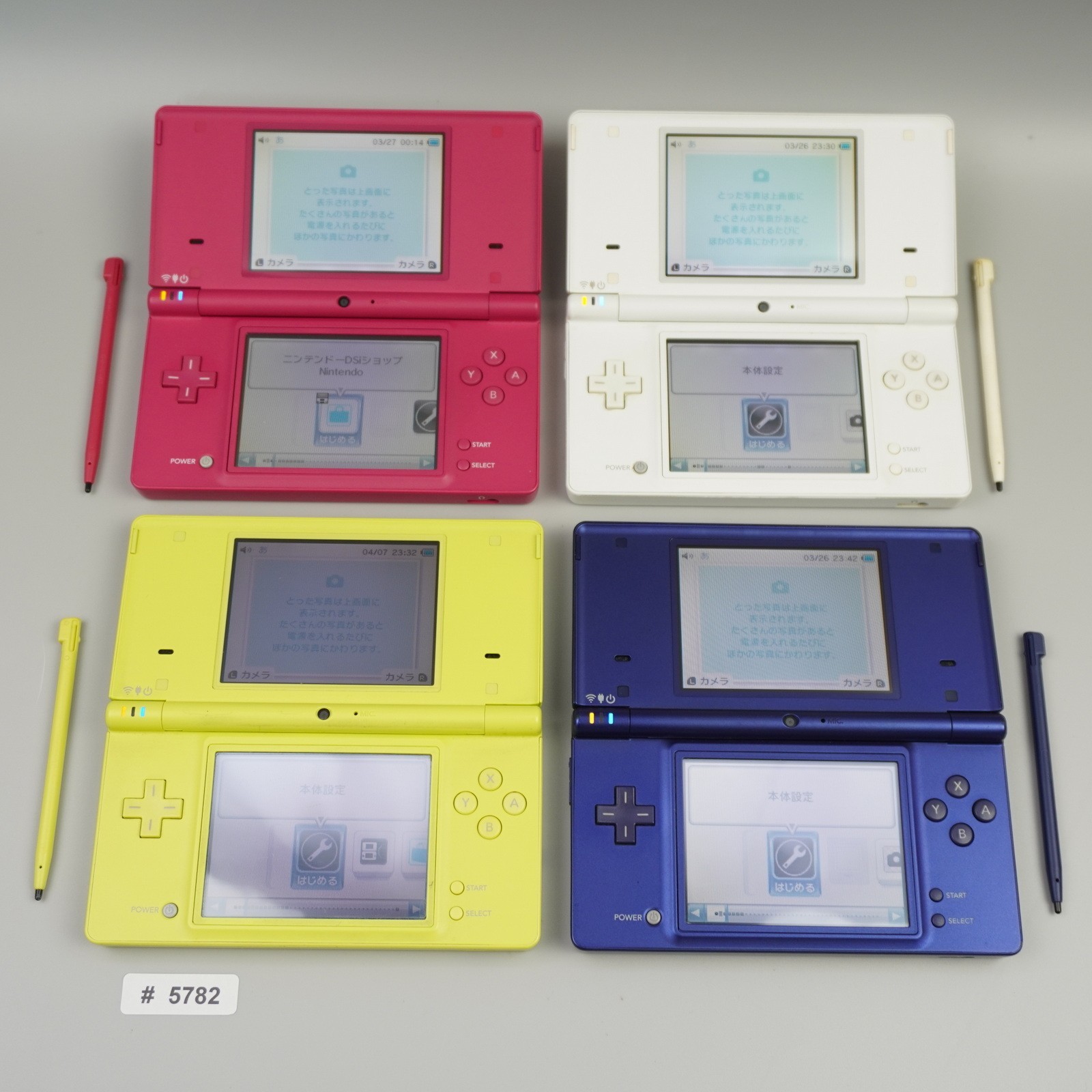 Lot of 4 Nintendo DSi Console Japanese ver. TWL-001 Black Red White Green #5782