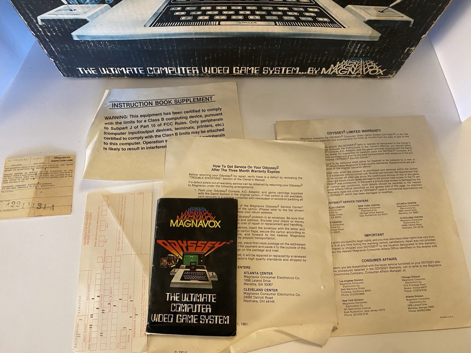 Magnavox Odyssey 2 CIB Complete Console w/Styrofoam Paperwork 3 Games Untested