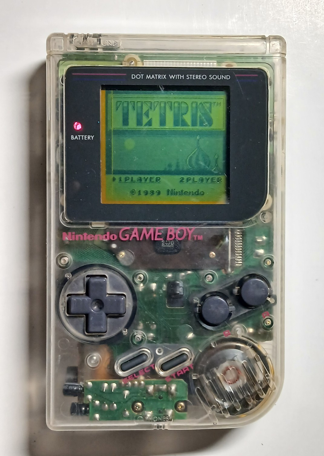 Nintendo Game Boy original DMG-01 play it loud CLEAR Cleaned