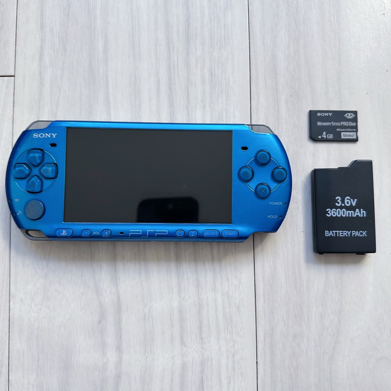 Sony PSP-3000 VIBRANT BLUE console w/ Battery Working