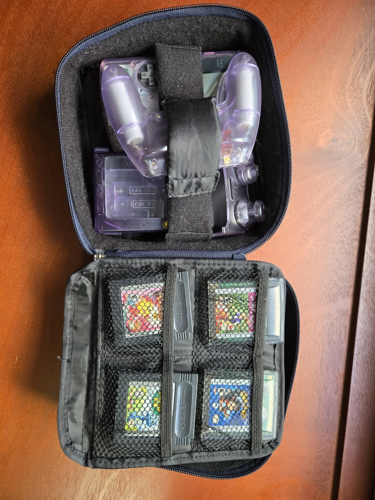 NINTENDO GAMEBOY COLOR Atomic Purple SET w/ 7 Games, 4 accessories and charger