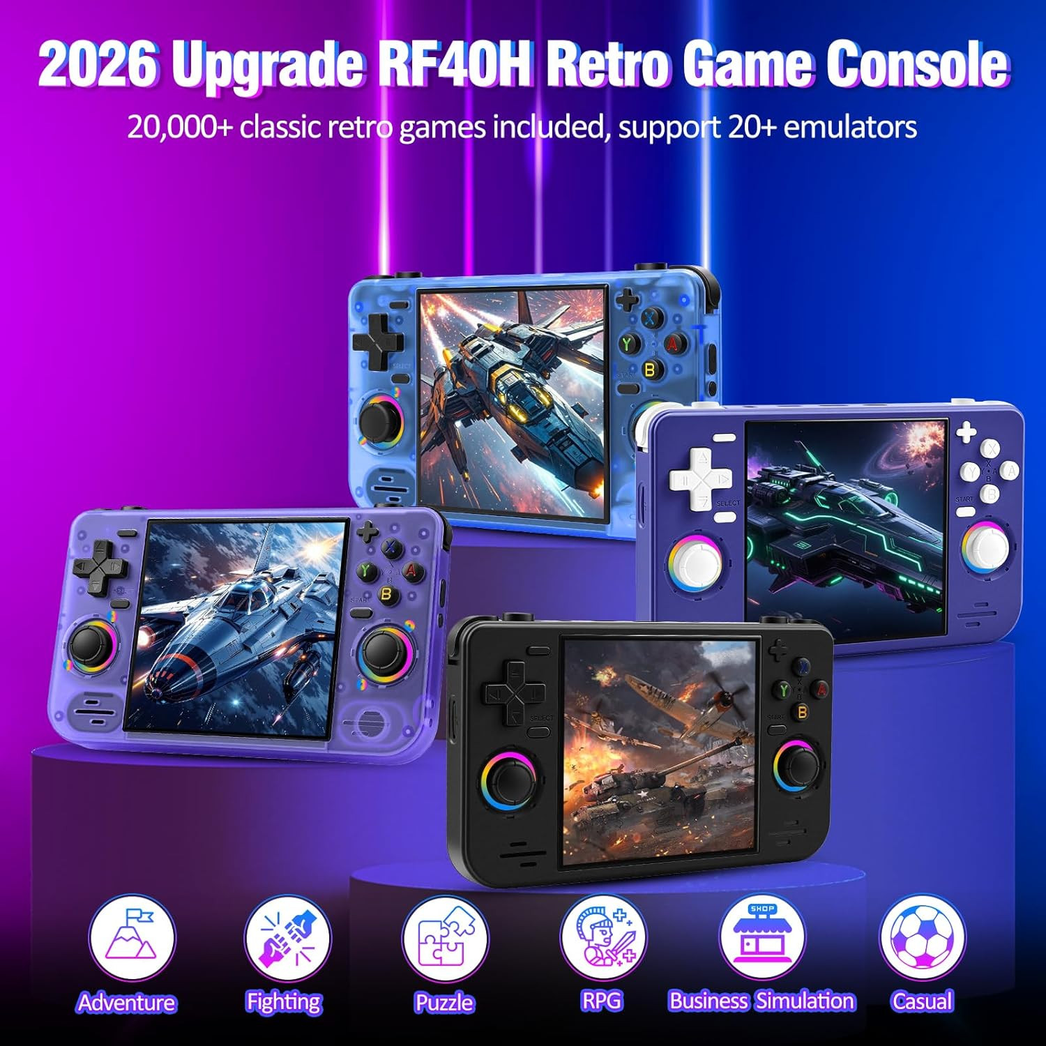 RF40H Handheld Game Console, 4.0″ Retro Gaming Console Preloaded 20,000+ Classic