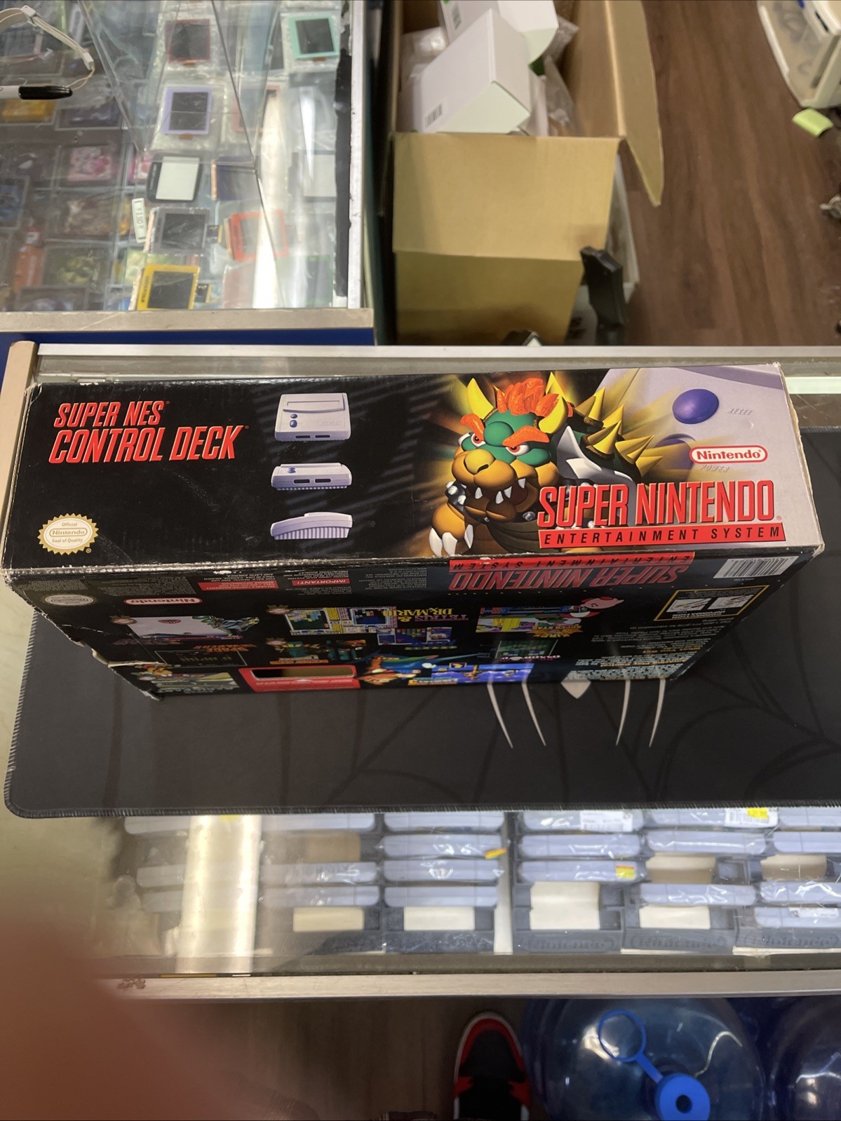SNES Super Nintendo Jr System Console Control Deck In Box 100%Tested Very Clean