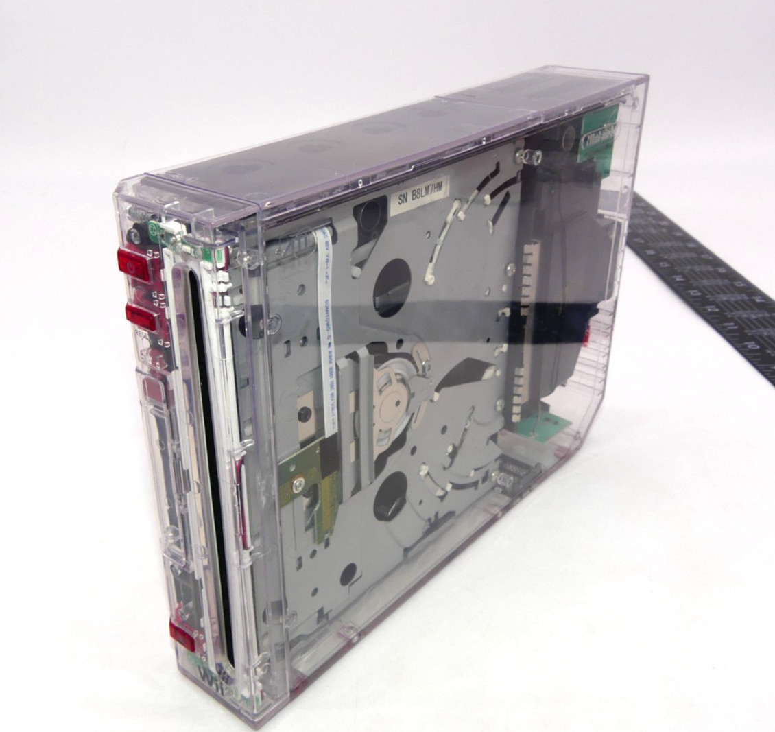 Custom Transparent Clear w/ Red Buttons Nintendo Wii Console Only Tested System