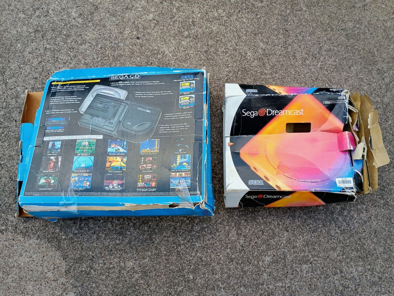 Sega CD Model 2 & Sega Dreamcast Console BOXES ONLY Vintage Video Game