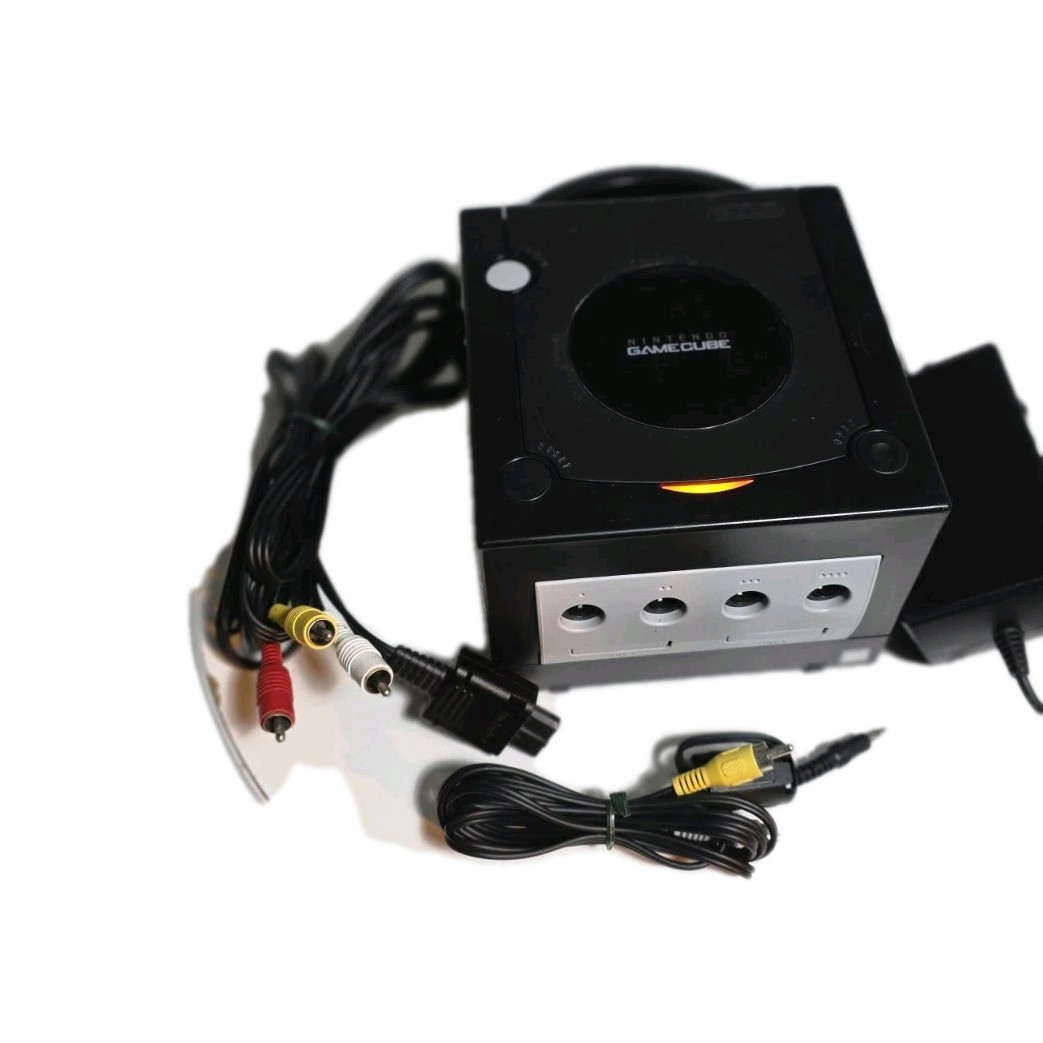 Nintendo GameCube System DOL-001 Black w/Power Adapter and Jack’s. Clean. Tested