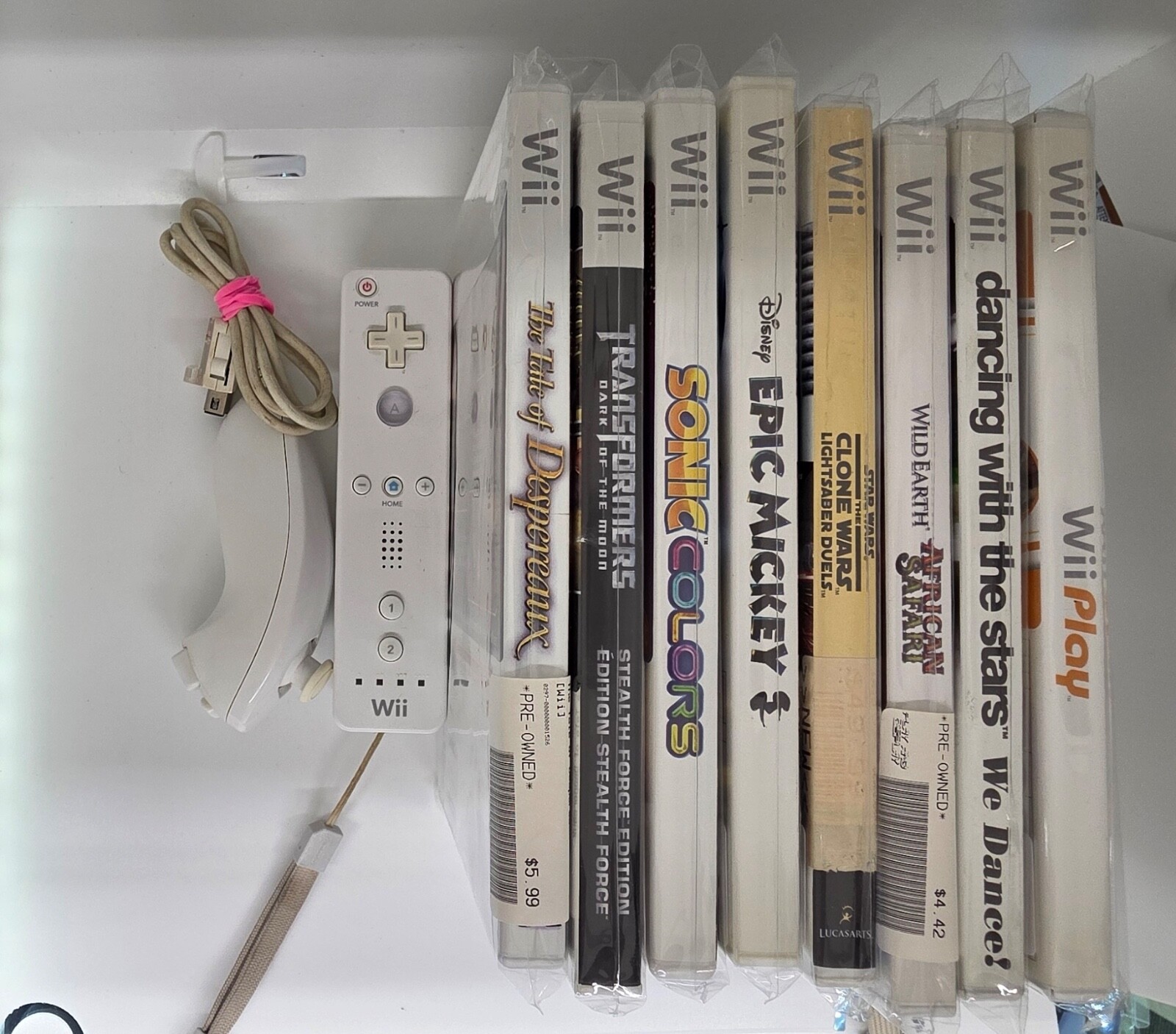 Nintendo Wii Console System Bundle w/ 8 Games Nunchuck Tested White Game Party