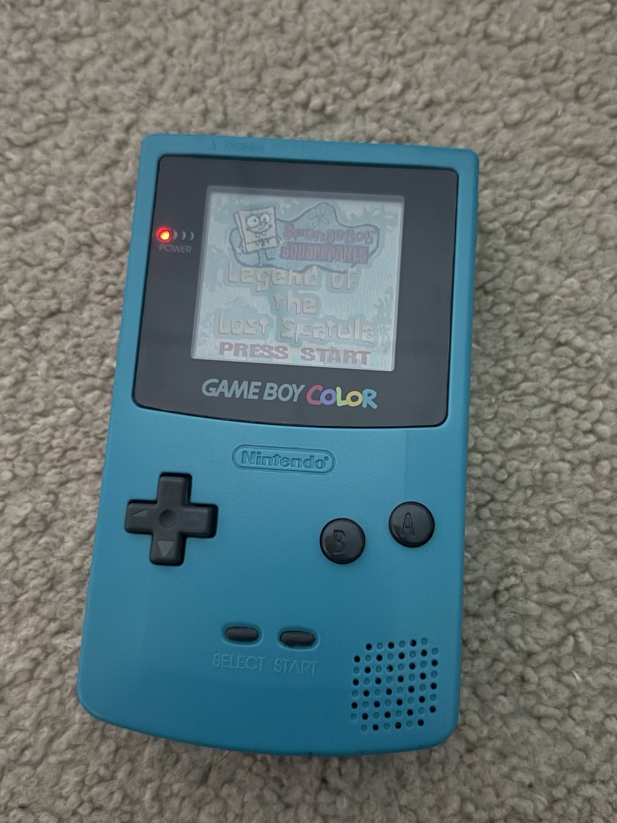 Nintendo Game Boy Color Teal with Case, Manual, & Nickelodeon Games
