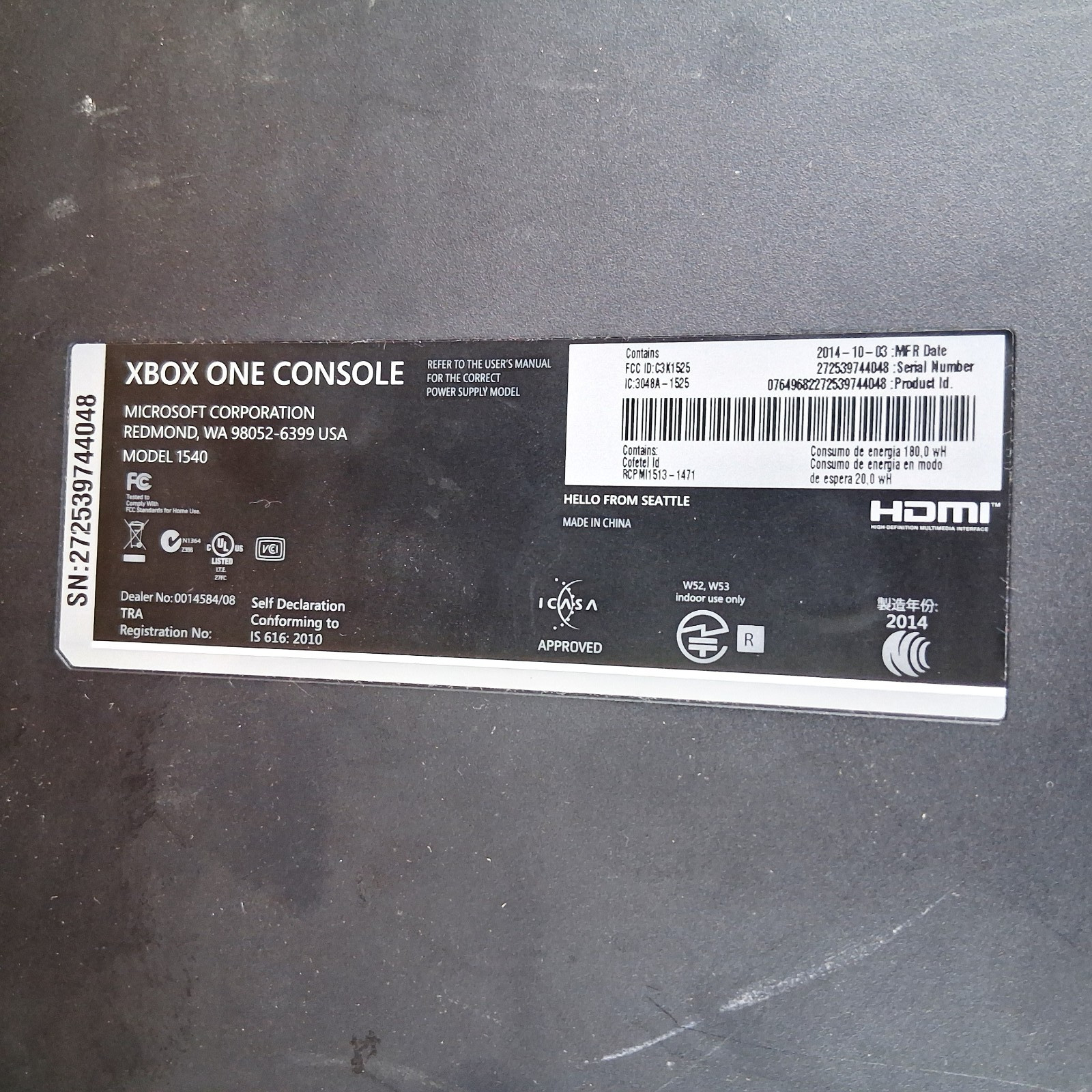 Microsoft Xbox One S 1681 Console & Microsoft Xbox One 1540 For parts or not wor