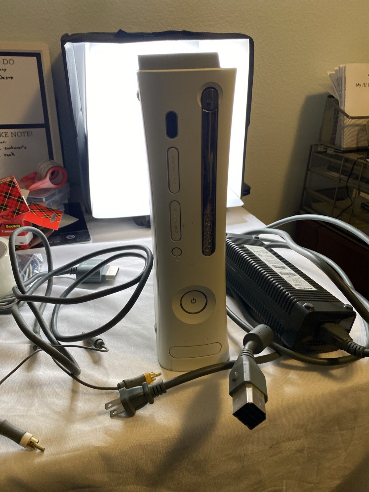 Microsoft Xbox 360 60GB White Console (power And Video Cables Only)