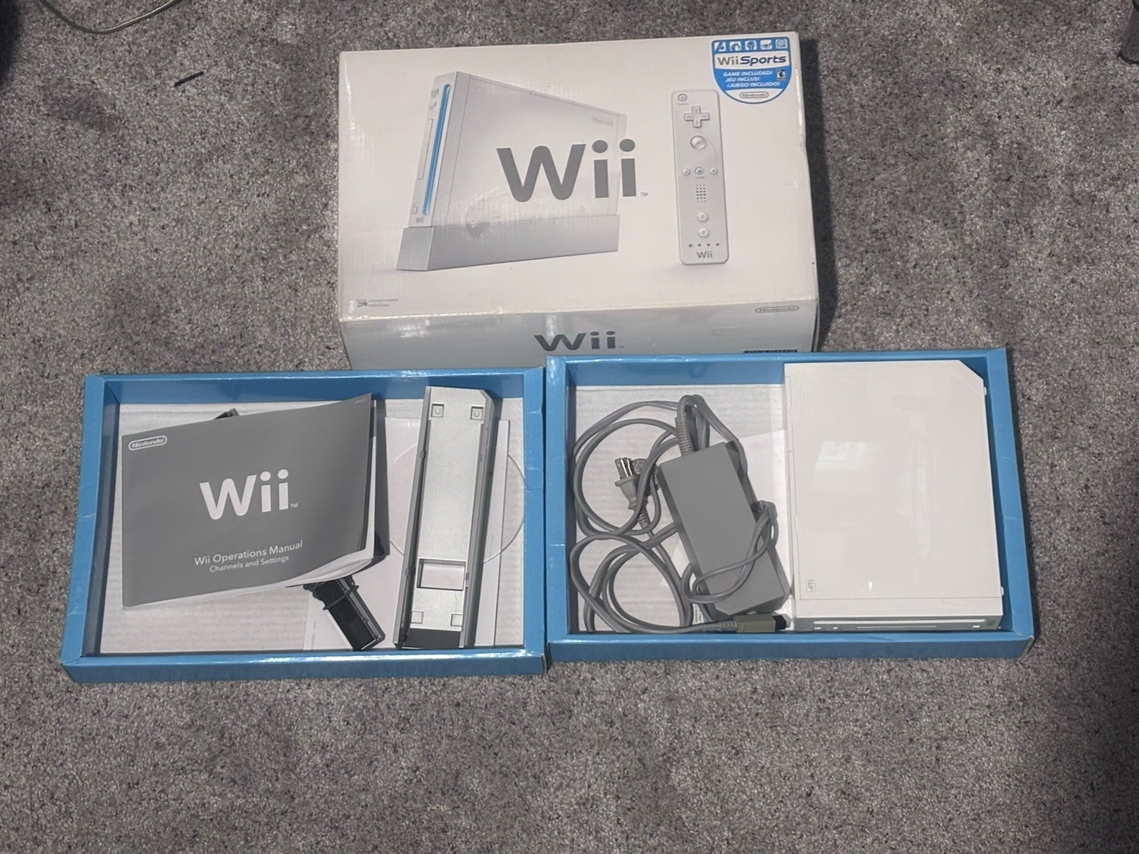 Nintendo Wii Sports White Home Console CIB Complete in Box With Wii Sports