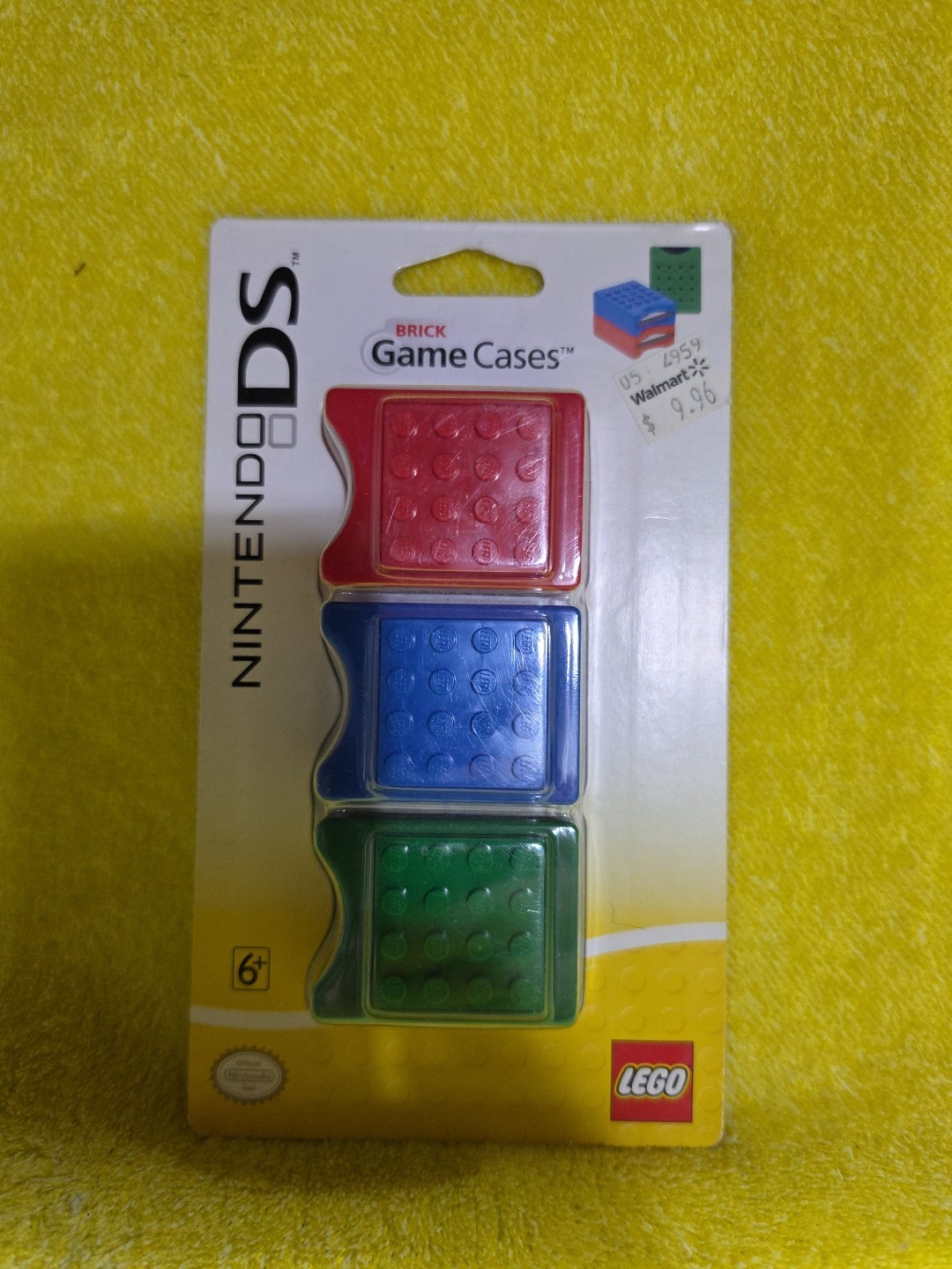 LEGO Nintendo DS Pack Red Blue Green Brick Game Case Stackable Game Card Holder