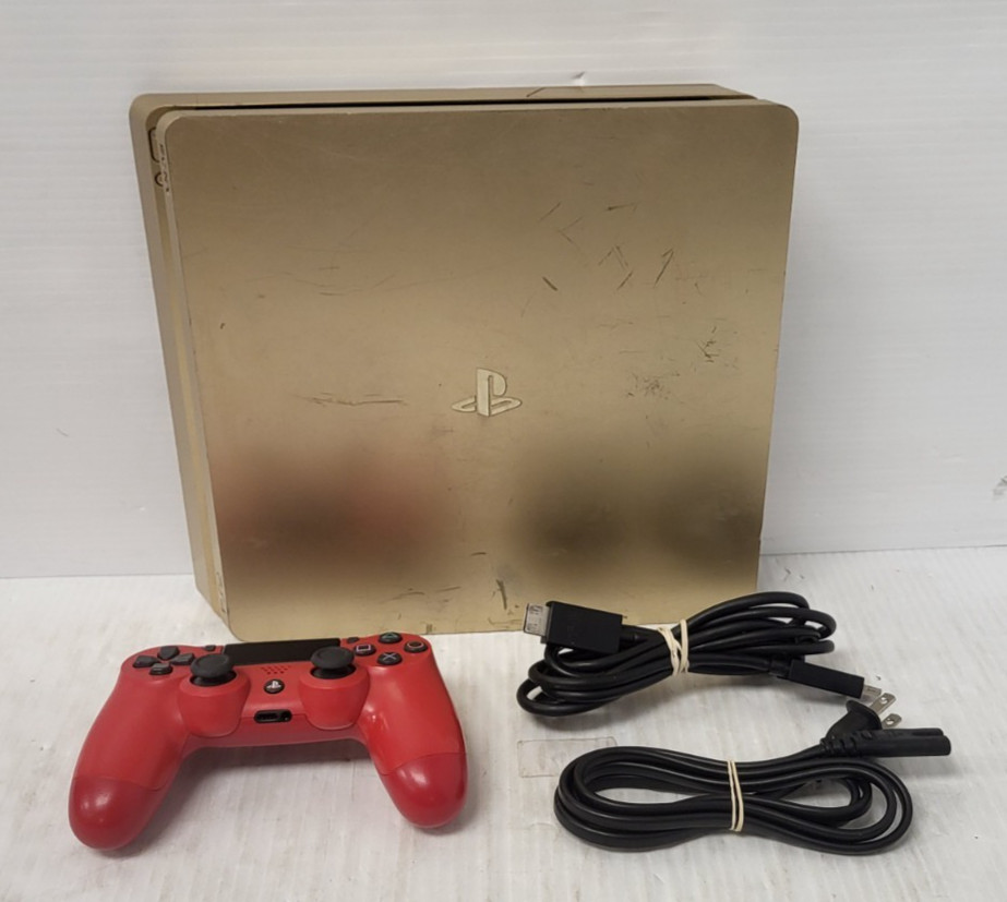 (N89068-1) Sony CUH-2015B PlayStation 4 Slim Gaming Console – Gold – 1TB