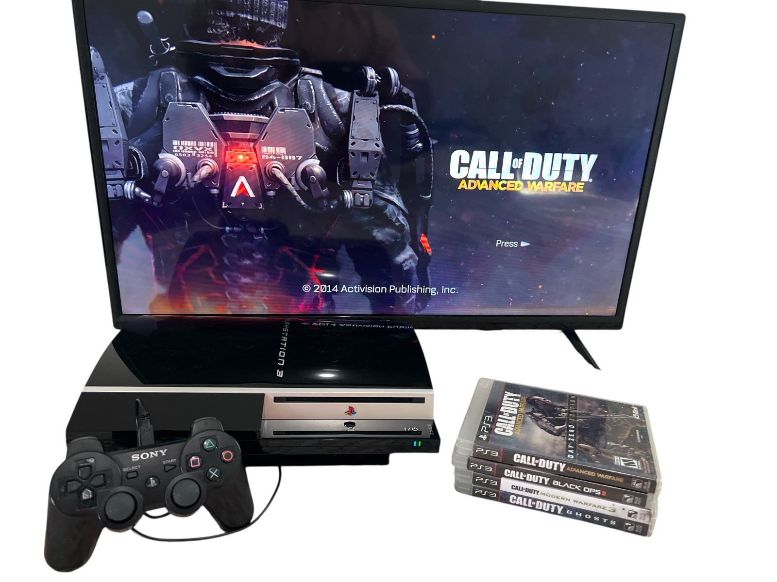 Sony PlayStation 3 PS3 74GB Console Plug & Play Bundle w/ 4Games Tested read⬇️