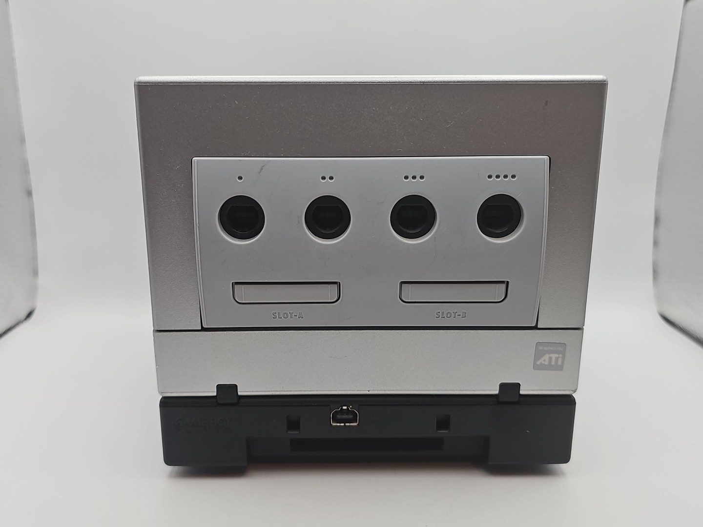 Nintendo Gamecube W/ Gameboy Player & Disc! 2 Controllers Including 1 Wavebird!