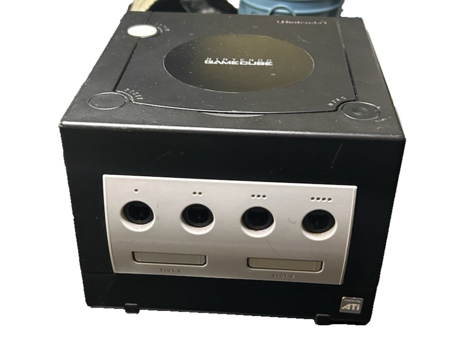 Nintendo GameCube Console Black DOL-101 OEM Controller Cables Bundle Tested