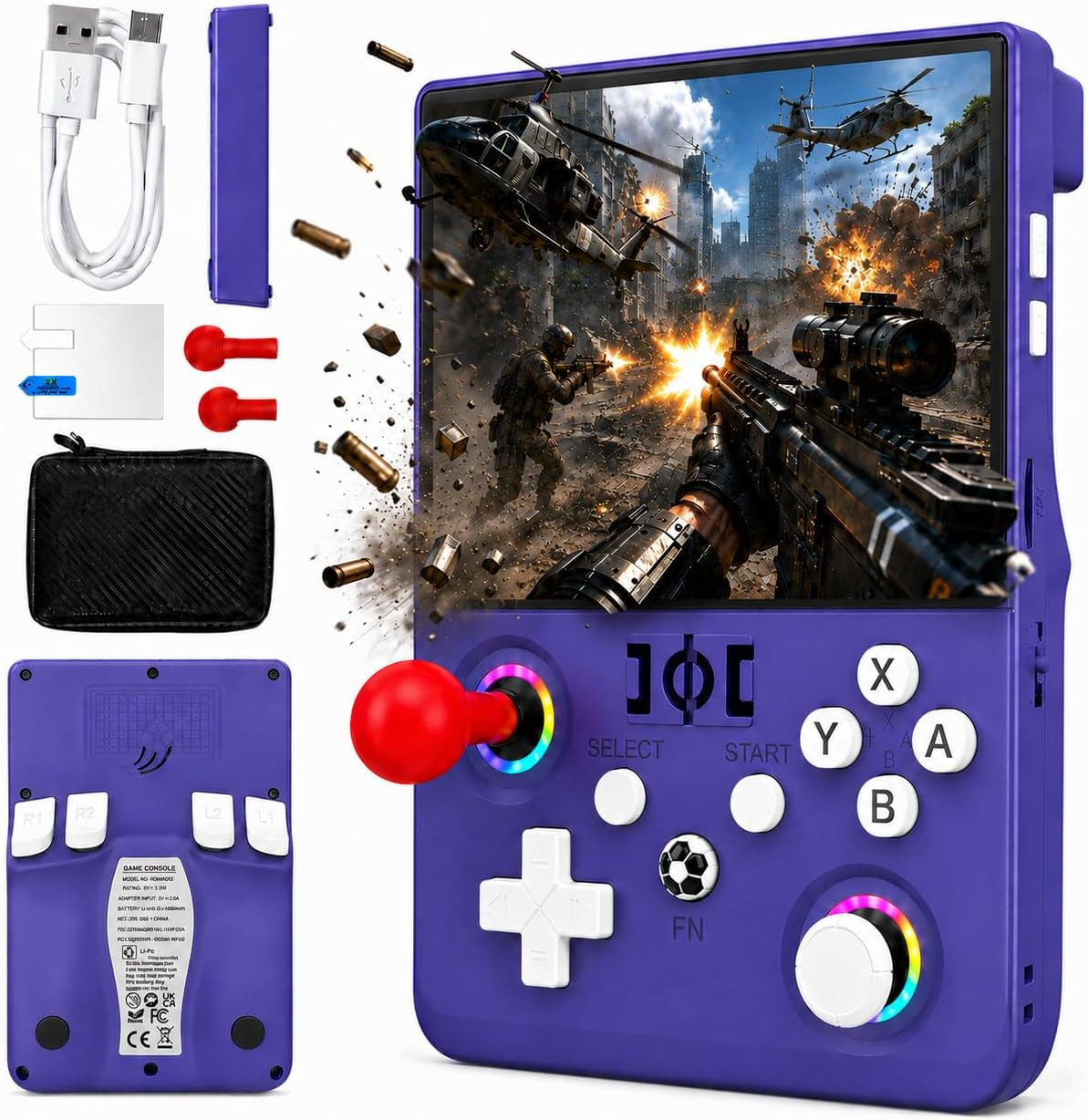 R36MAX2 Retro Handheld Game Console, 4.5-Inch 1024X768 IPS Screen, 128GB 22000+