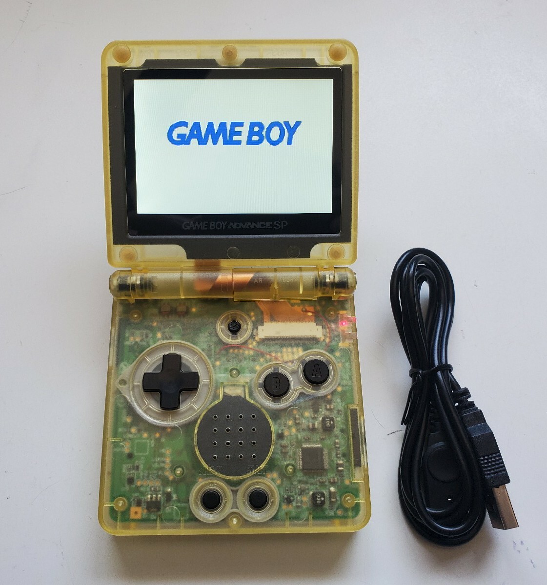 Nintendo Game Boy Advance GBA SP Clear yellow System AGS 101 ips v5 lcd