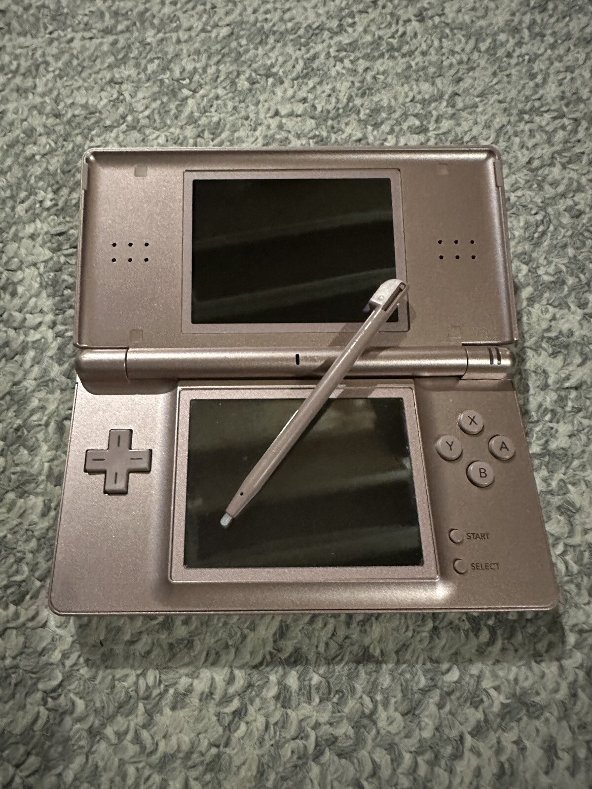Nintendo DS Lite Bundle Lot Metallic Pink Console, 19 Games And Carrying Case