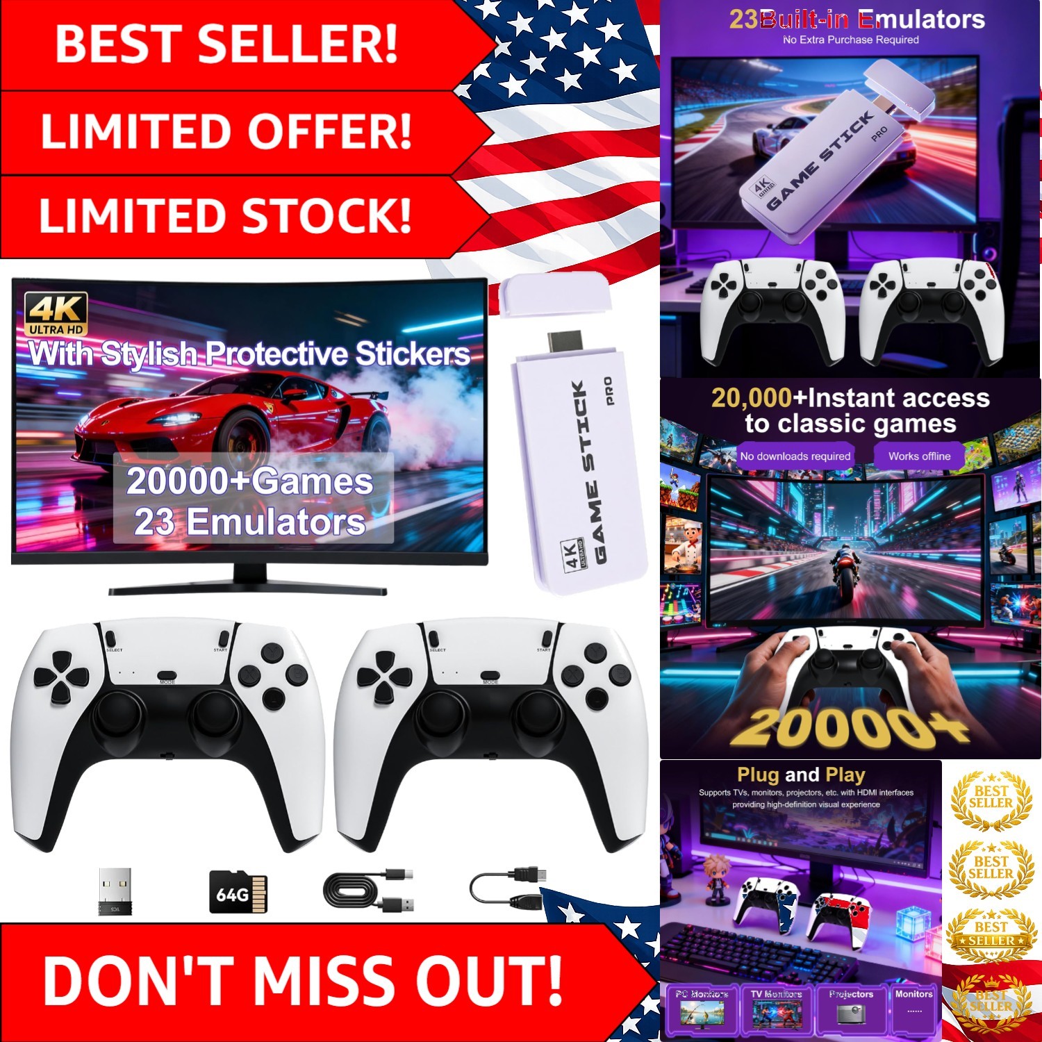2026 Retro Game Console with 4K Visuals & Multiplay Fun – Gift-Ready Design