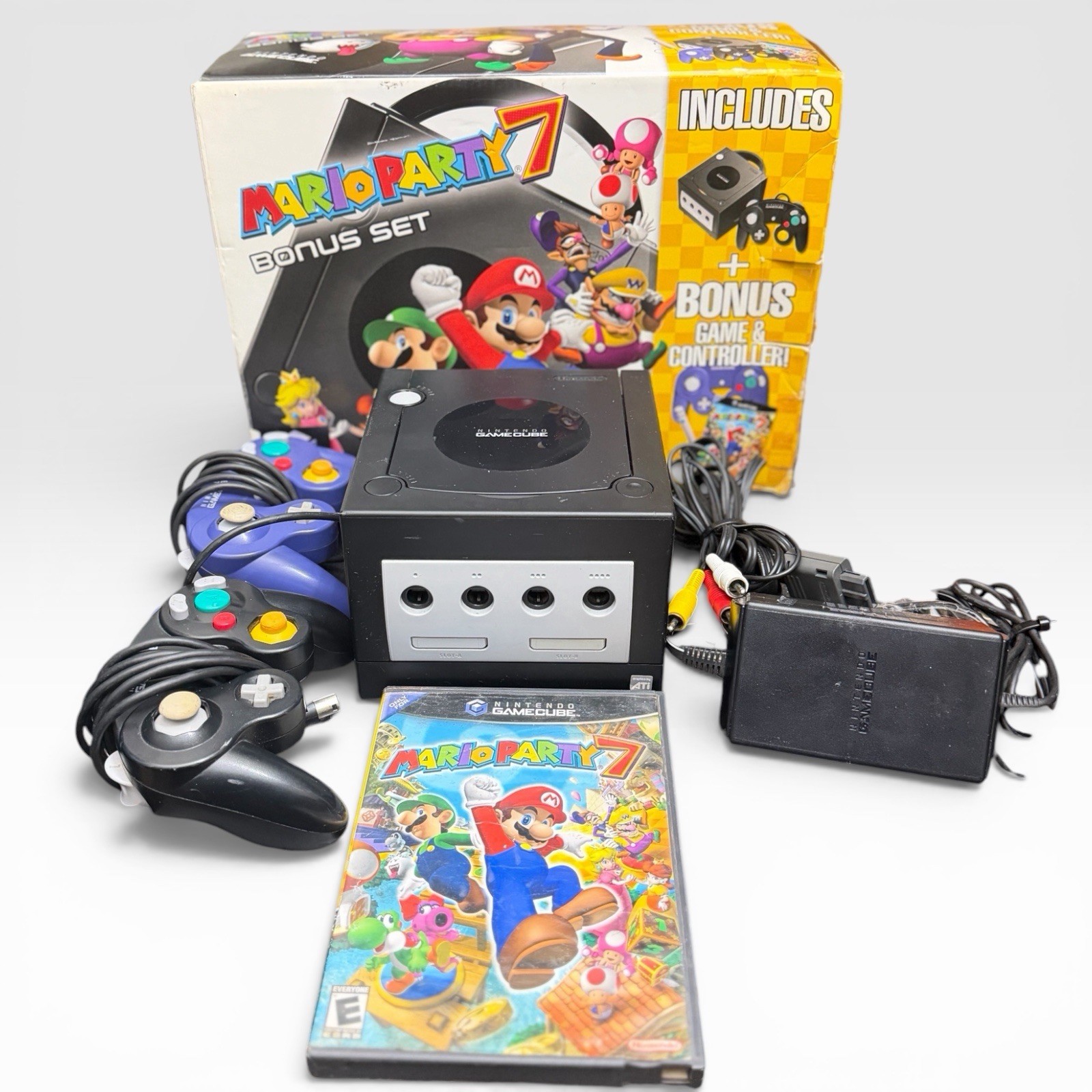 Nintendo GameCube Mario Party 7 Bonus Set Bundle Tested Complete