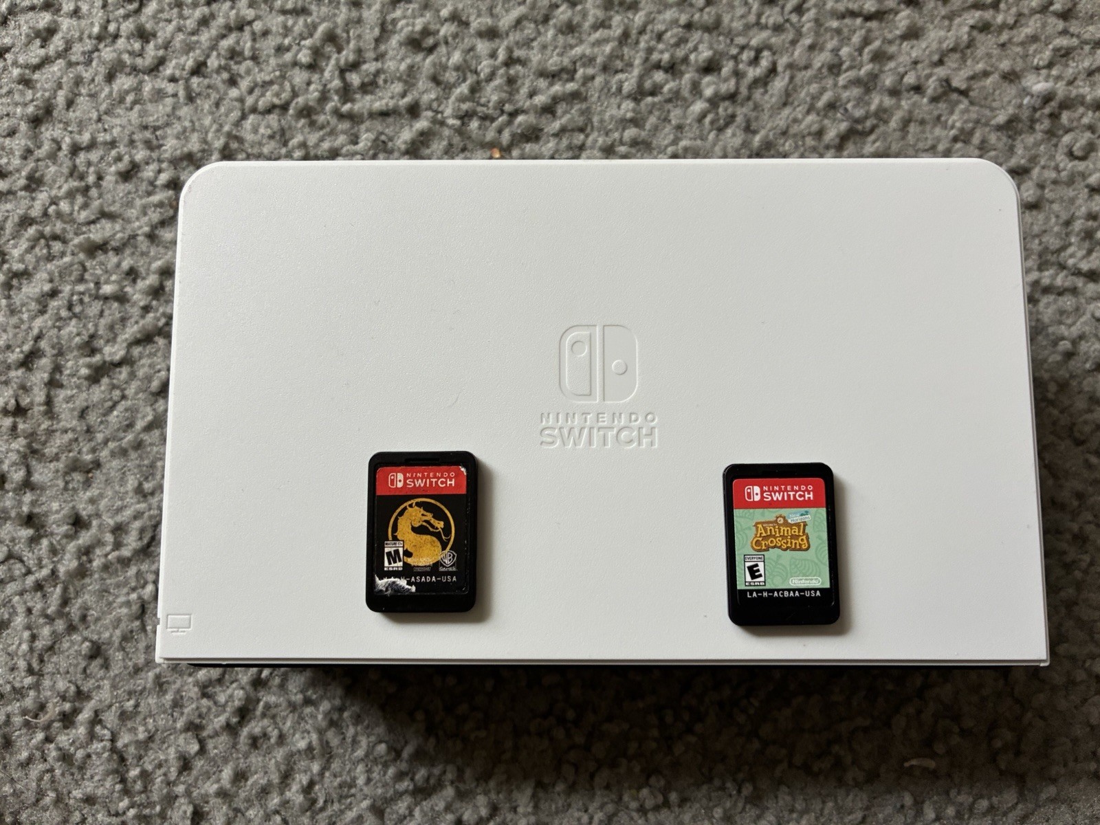 Nintendo Switch OLED White Console 64GB w/ Dock,128 SD Card, Adapter, + 2 Games
