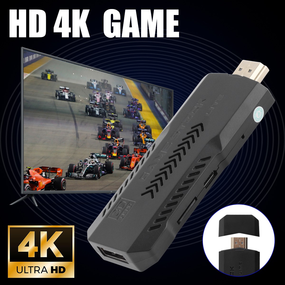 Video Game Console Retro 58000+Games TV Stick 256G 4K HDMI 2 Wireless Controller