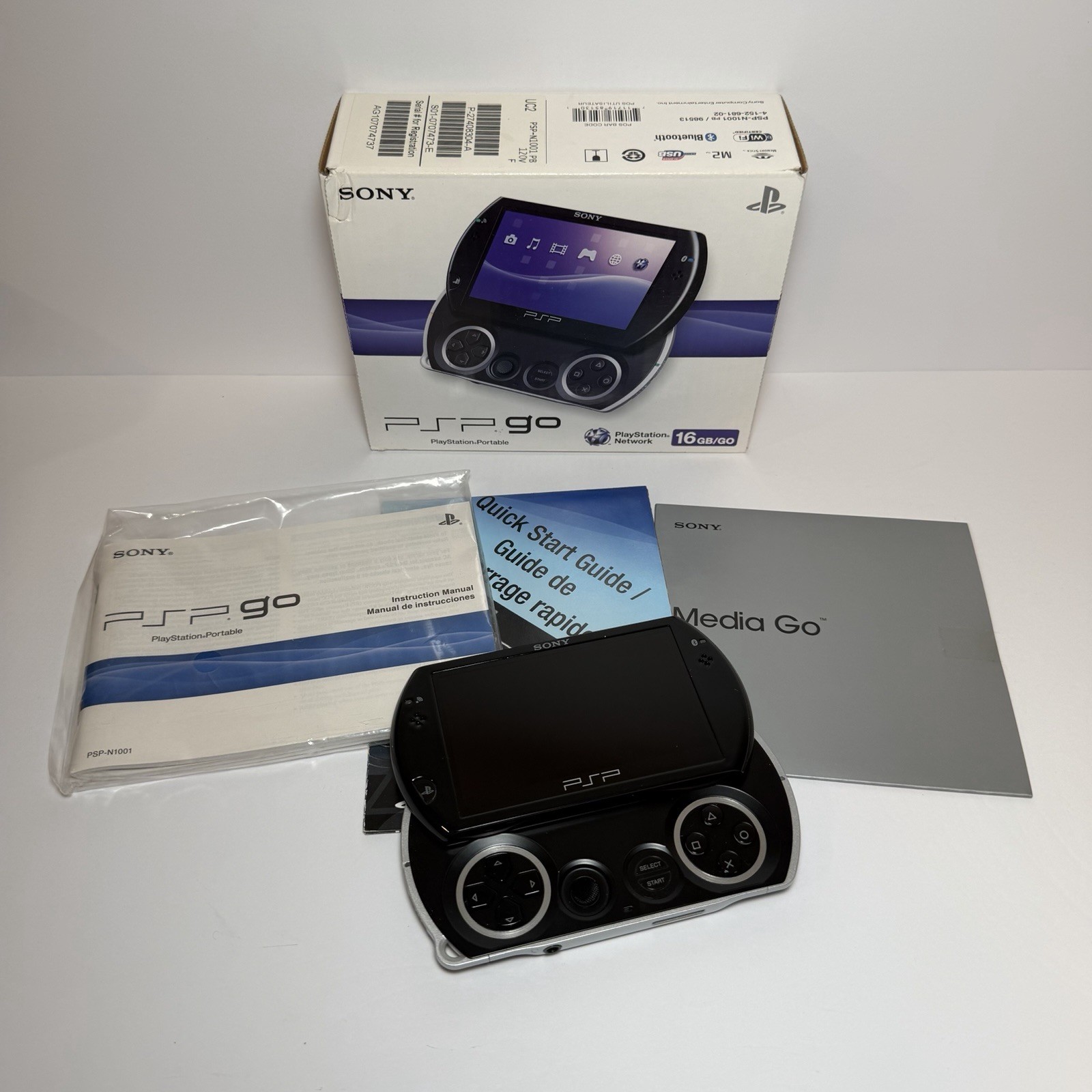 Sony PSP GO 16GB PSP-N1001 Console Handheld Portable Black In Box No Charger