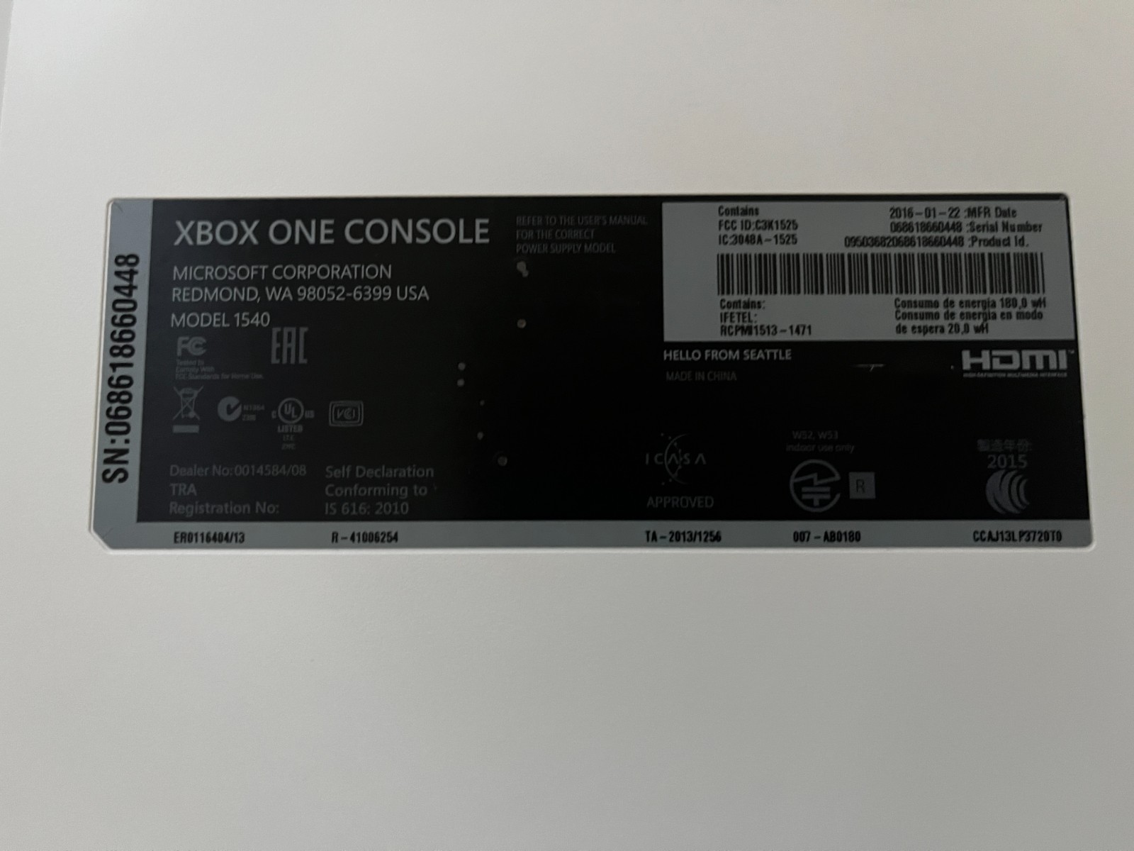 Microsoft Xbox One Console White