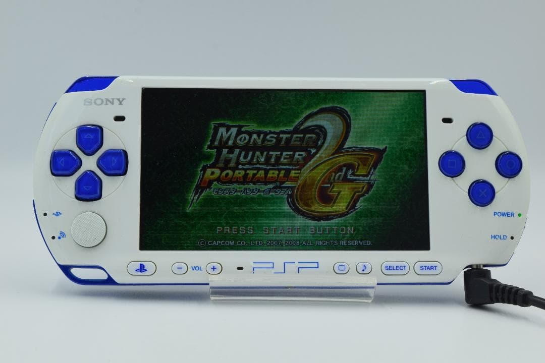Sony PSP-3000 White Blue Console Tested Working Region Free SD Card