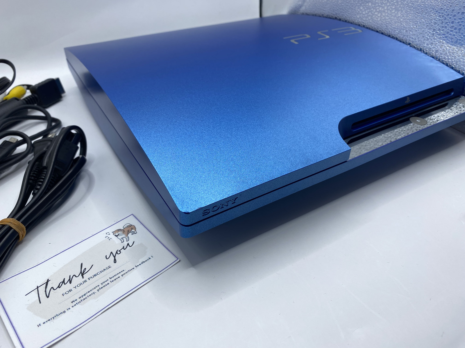 Excellent+++++PlayStation 3 Splash Blue 320GB (Model CECH-3000BSB) with Cable