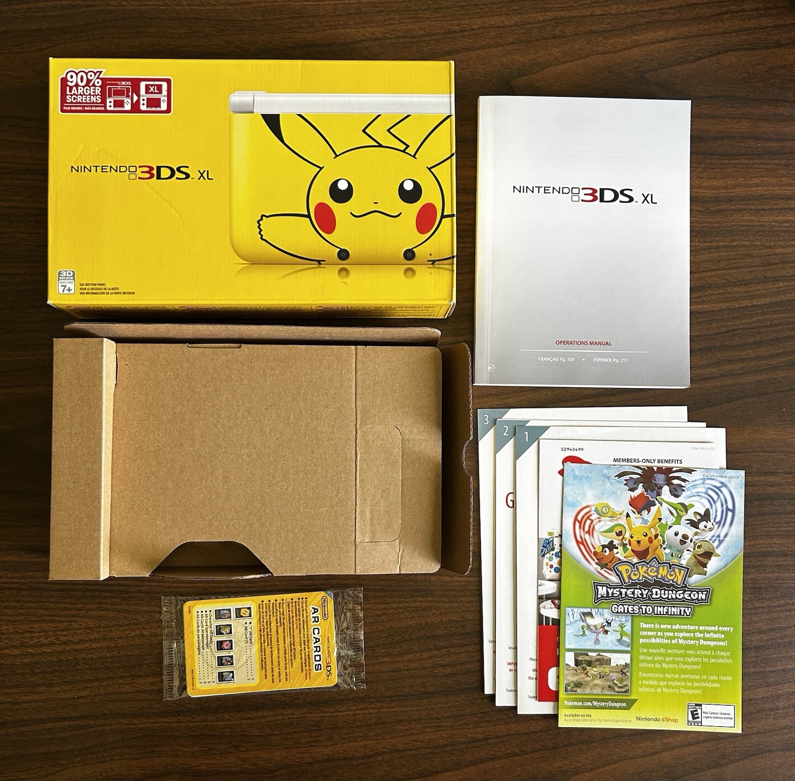 BOX AND MANUAL ONLY Nintendo 3DS XL Yellow Pokémon Pikachu Edition- FAST SHIP